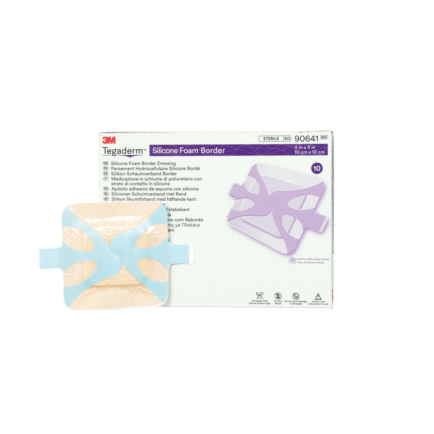 SOLVENTUM TEGADERM SILICONE FOAM BORDER DRESSING, 10 per box, 6 boxes per case