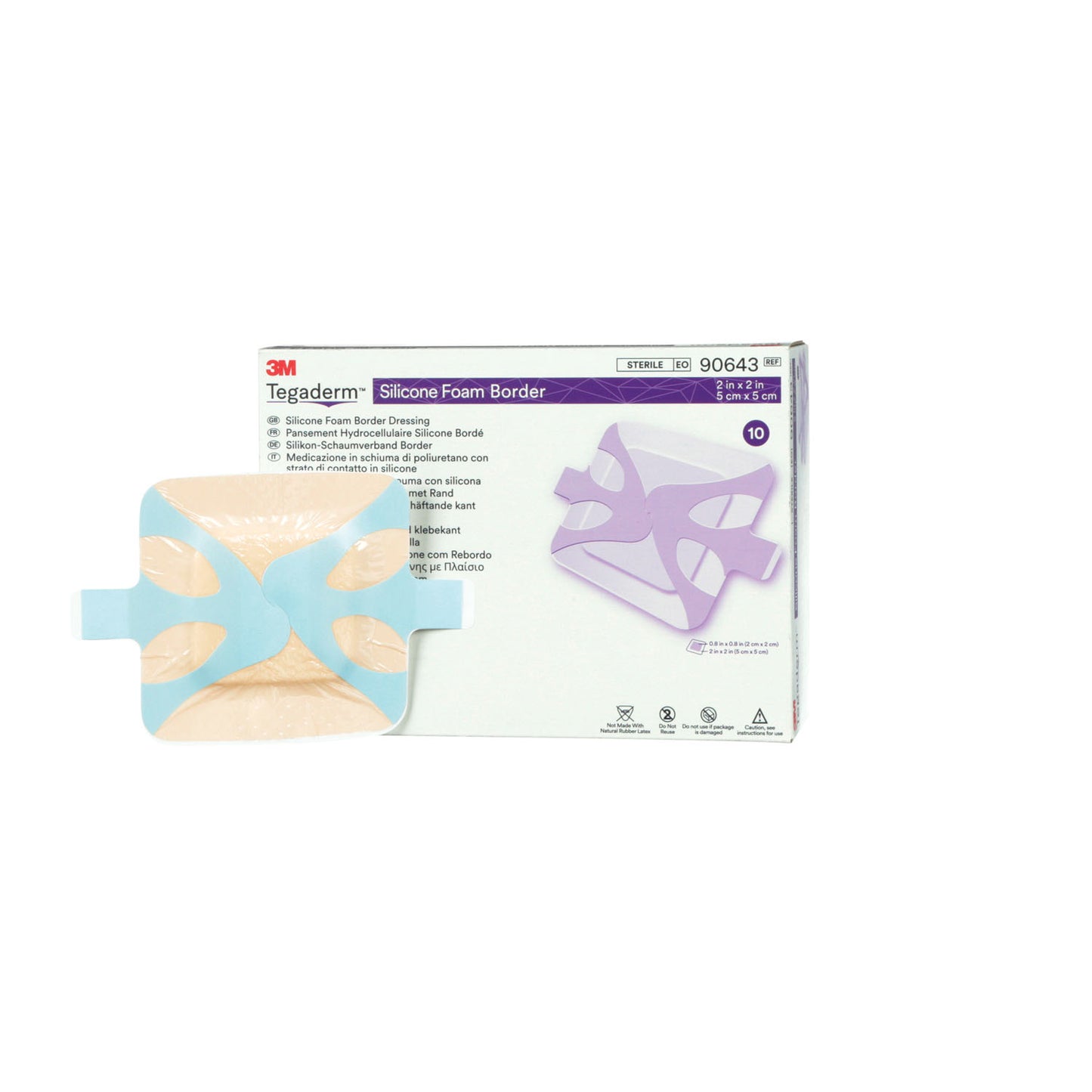 SOLVENTUM TEGADERM SILICONE FOAM BORDER DRESSING, 10 per box, 6 boxes per case