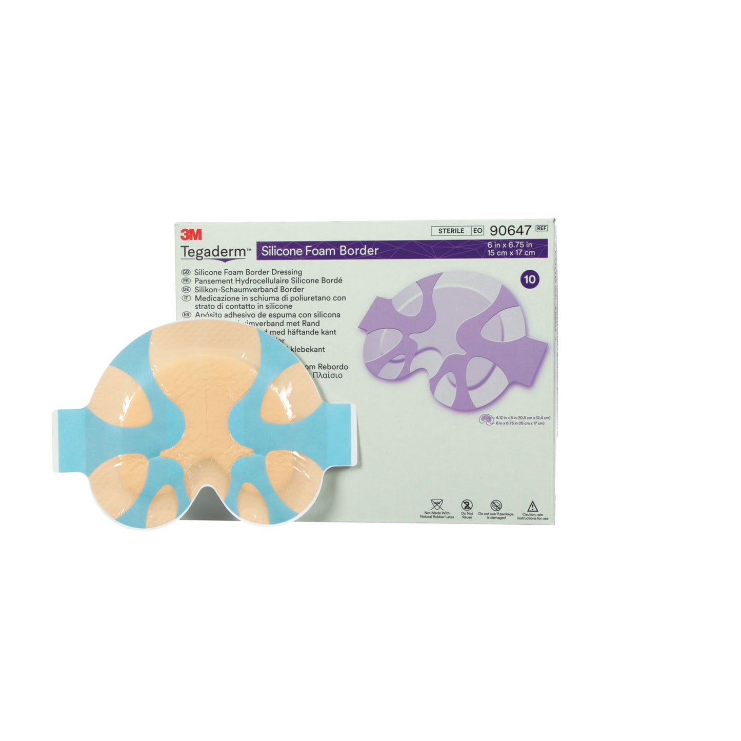 SOLVENTUM TEGADERM SILICONE FOAM BORDER DRESSING, 10 per box, 4 boxes per case