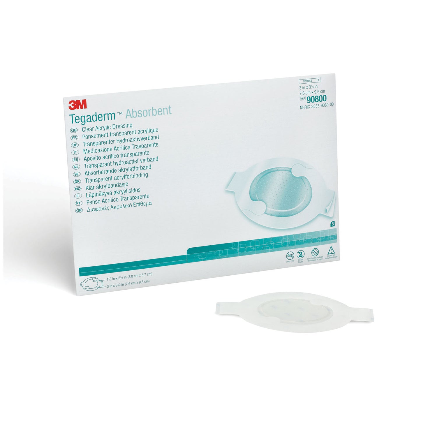 SOLVENTUM TEGADERM ABSORBENT CLEAR ACRYLIC DRESSINGS, 10 per box, 4 boxes per case