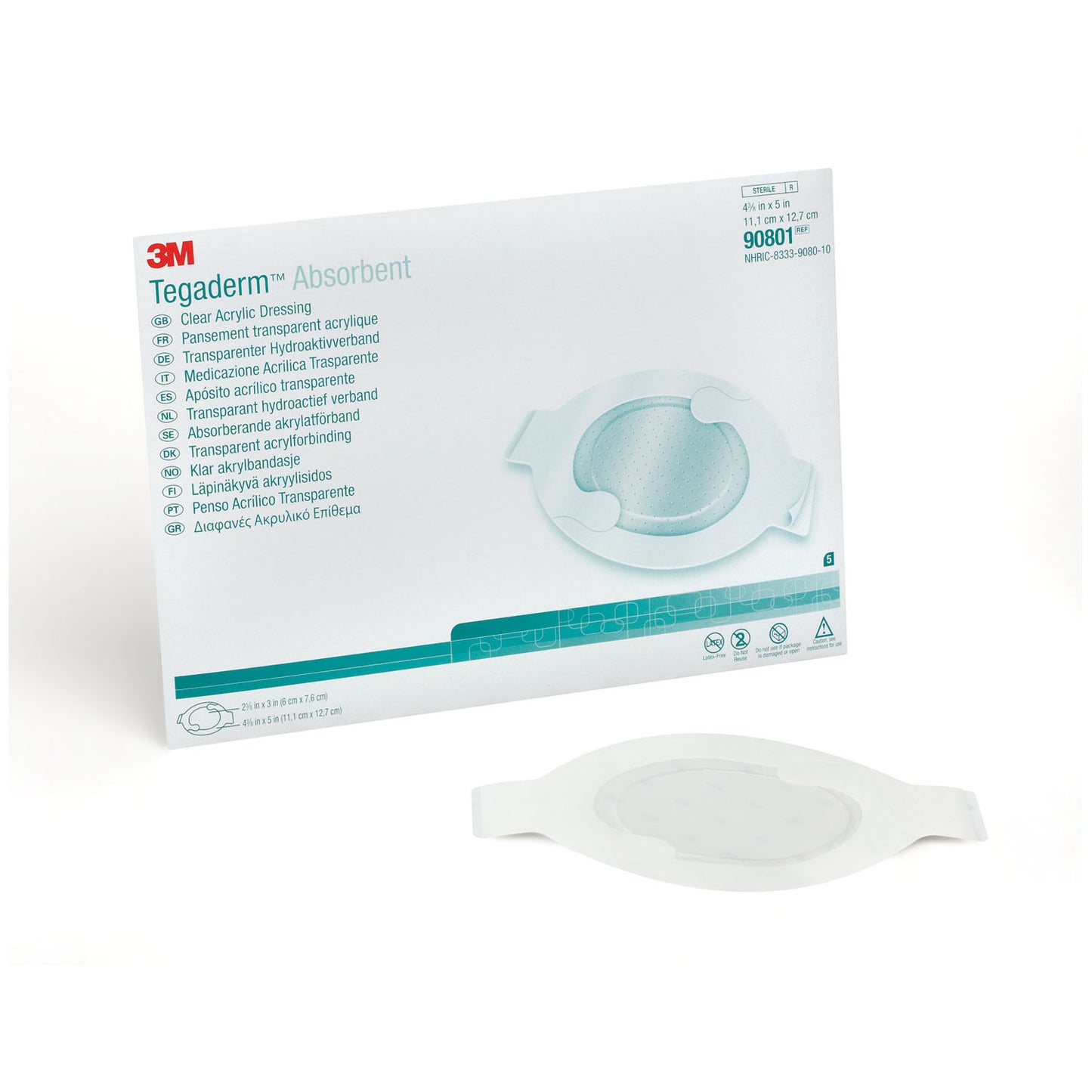 SOLVENTUM TEGADERM ABSORBENT CLEAR ACRYLIC DRESSINGS, 10 per box, 4 boxes per case