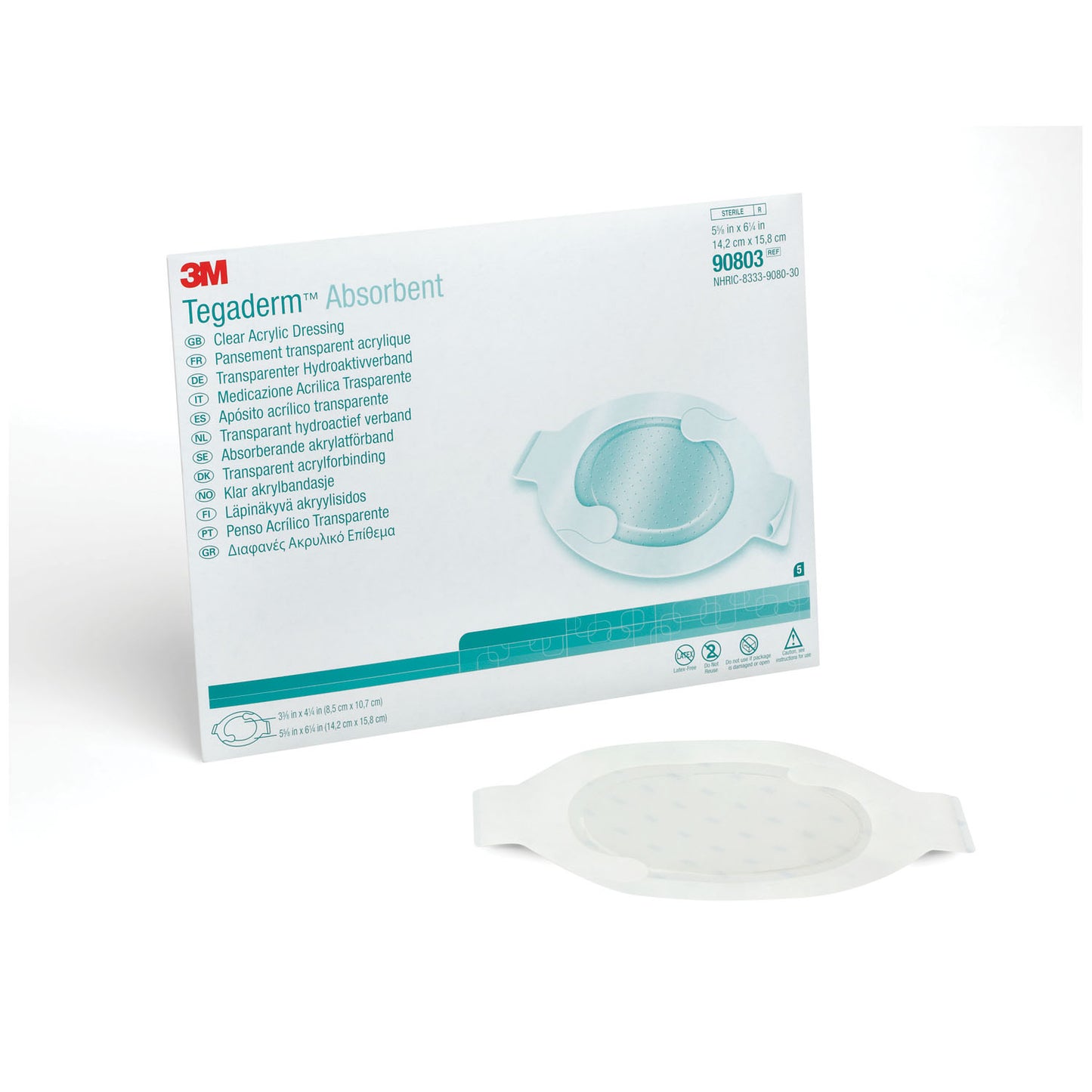 SOLVENTUM TEGADERM ABSORBENT CLEAR ACRYLIC DRESSINGS, 10 per box, 4 boxes per case