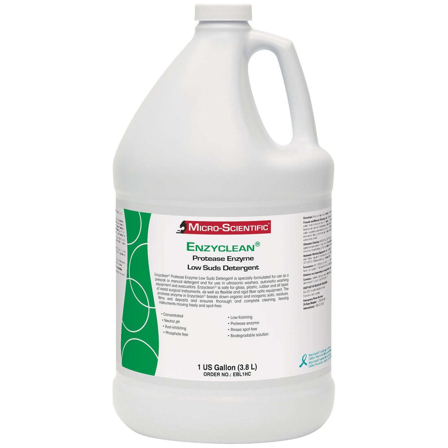 MICRO-SCIENTIFIC ENZCYLEAN PROTEASE ENZYME DETERGENT, 4 per case