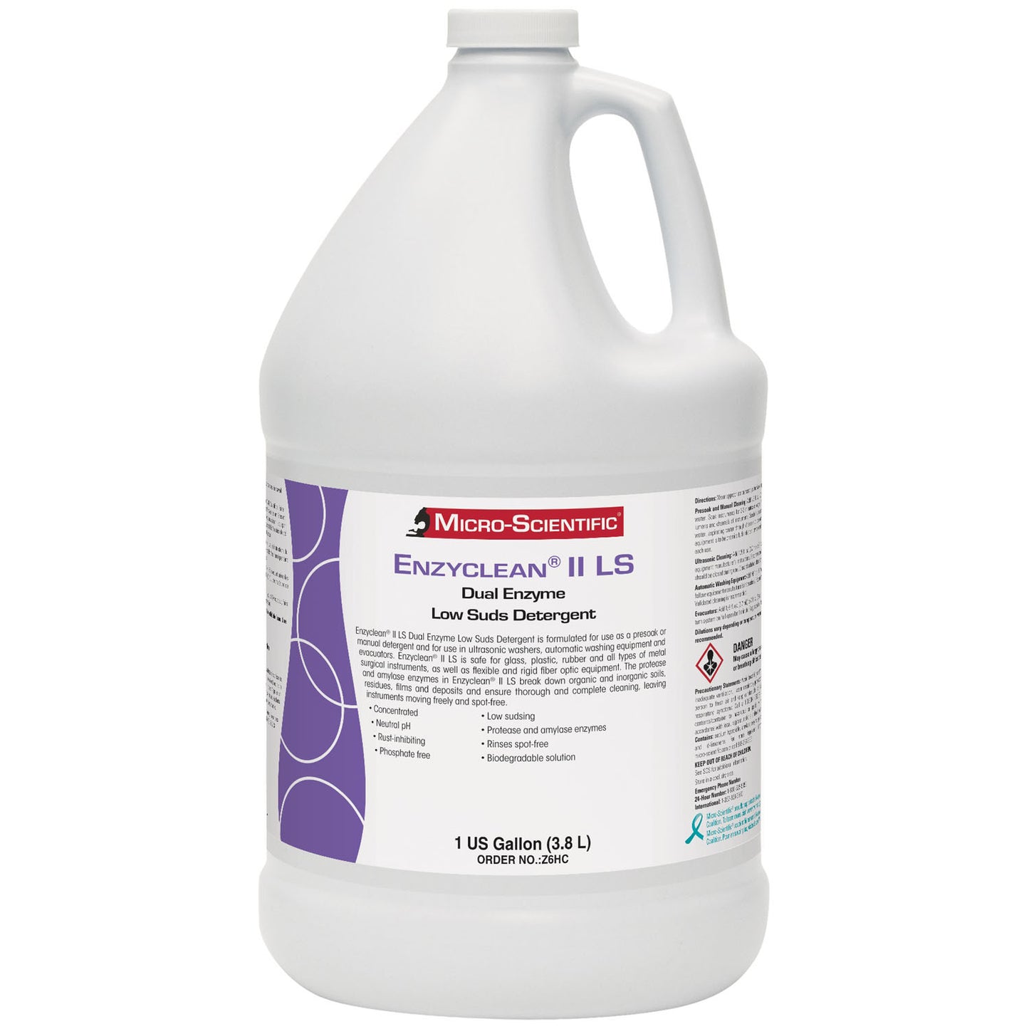 MICRO-SCIENTIFIC ENZYCLEAN II DUAL ENZYMATIC DETERGENT, 4 per case
