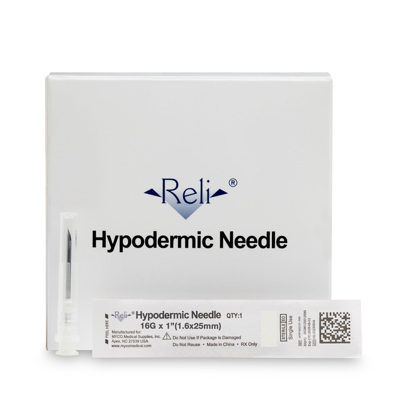 MYCO RELI CONVENTIONAL HYPODERMIC NEEDLES, 100 per box