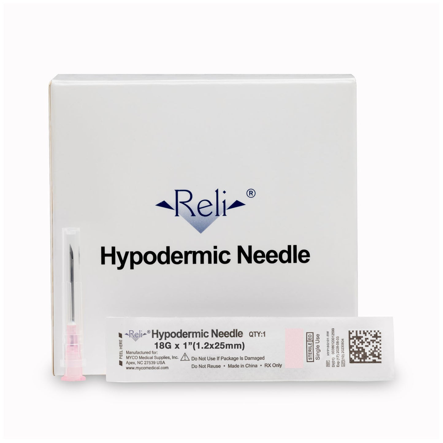 MYCO RELI CONVENTIONAL HYPODERMIC NEEDLES, 100 per box