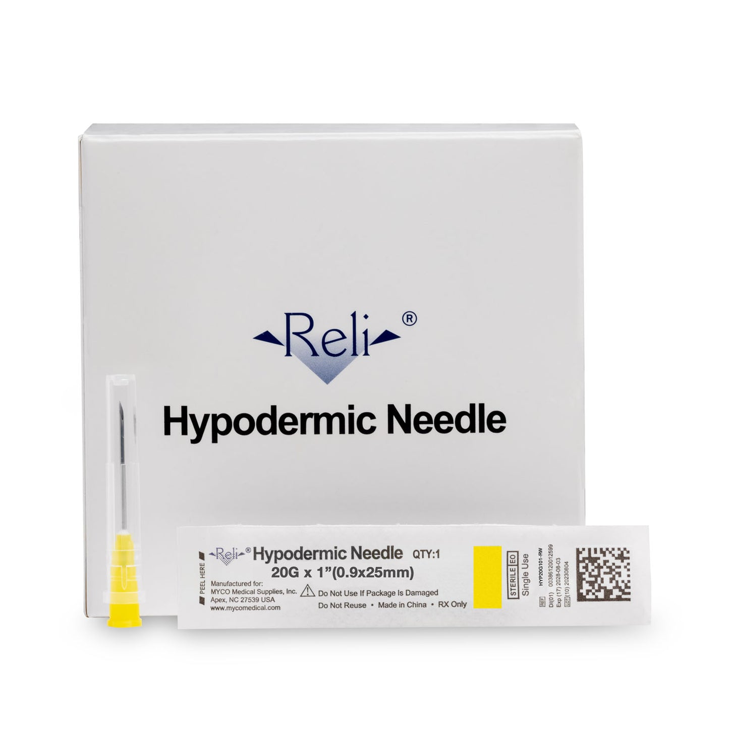 MYCO RELI CONVENTIONAL HYPODERMIC NEEDLES, 100 per box