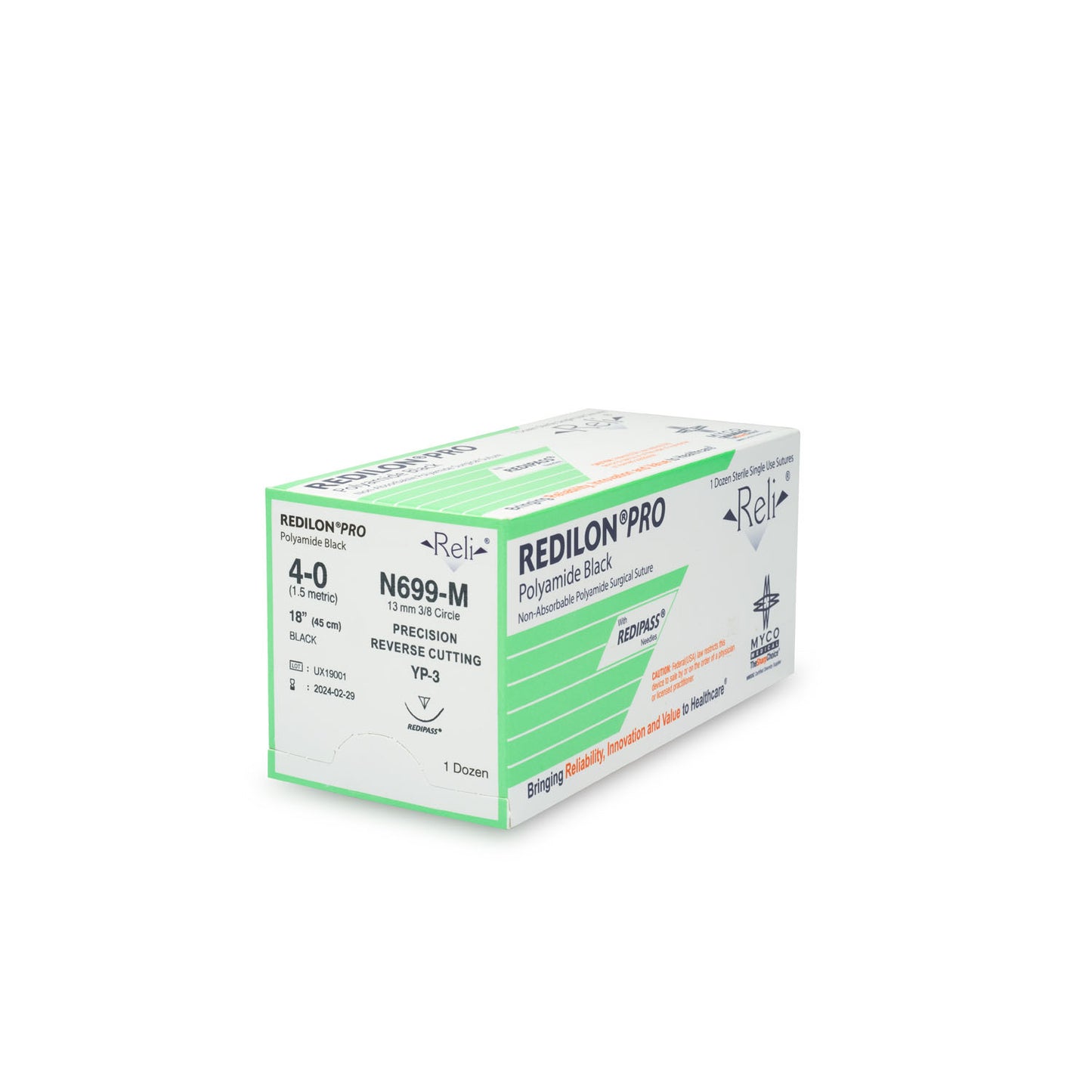 MYCO RELI PRO SUTURE, 12 per box