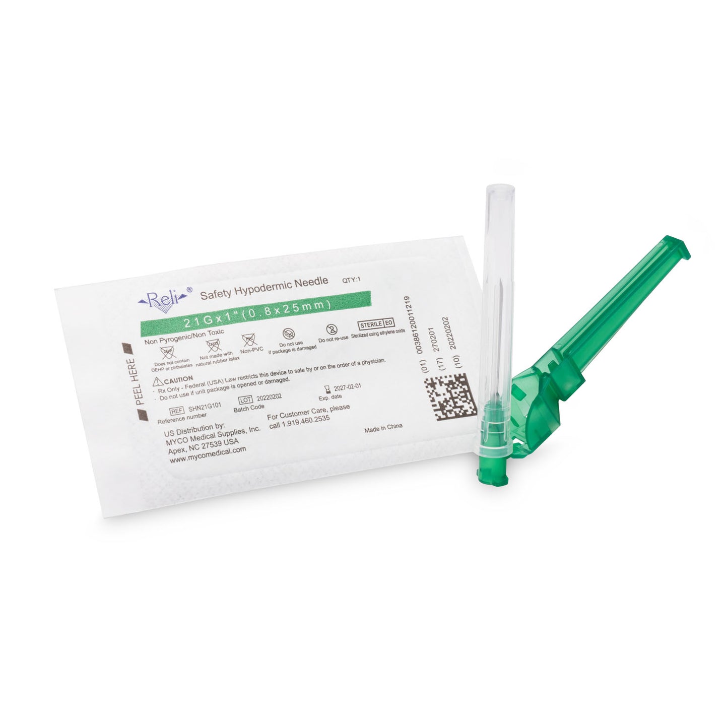 RELI SAFETY HYPODERMIC NEEDLES, 100 per box