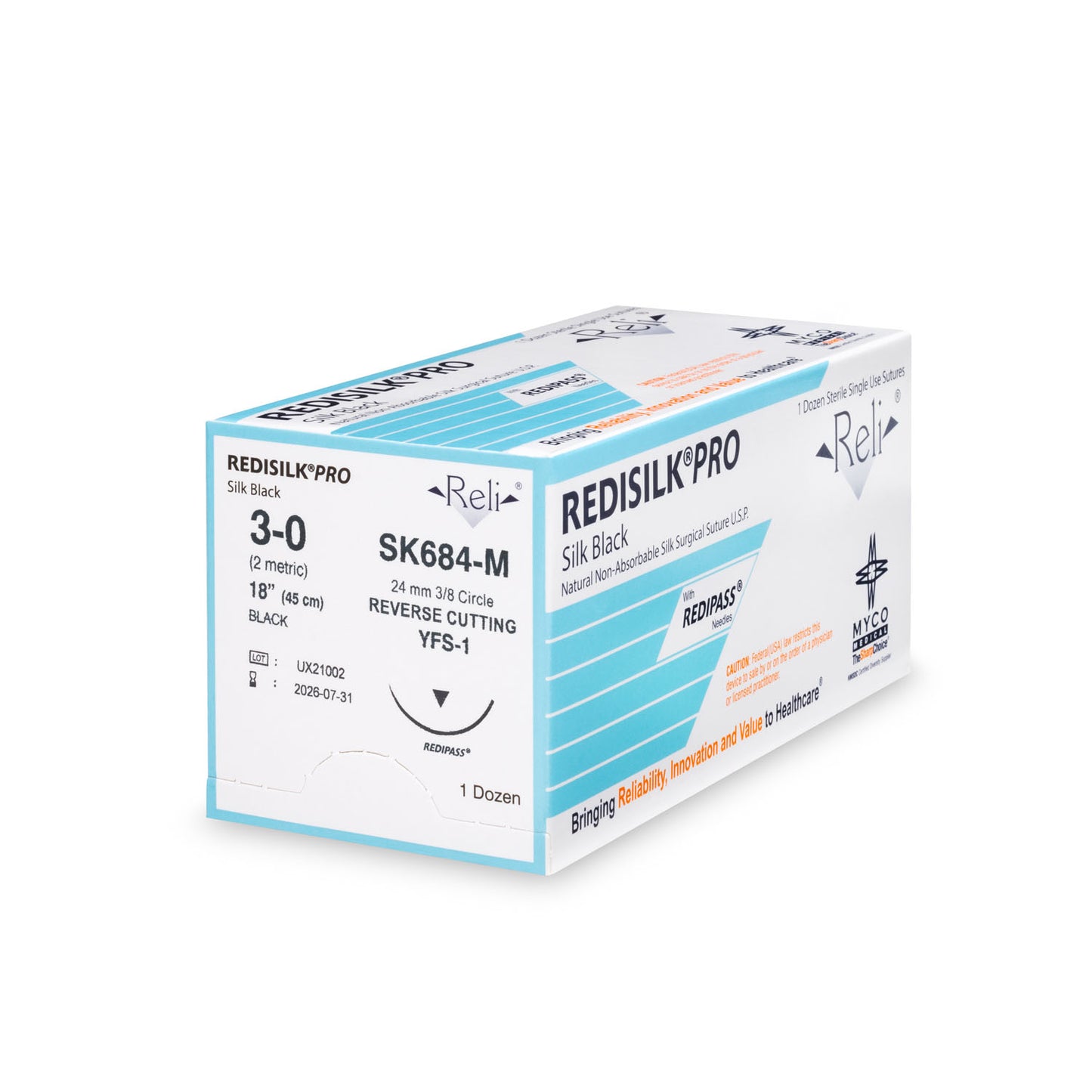MYCO RELI PRO SUTURE, 12 per box