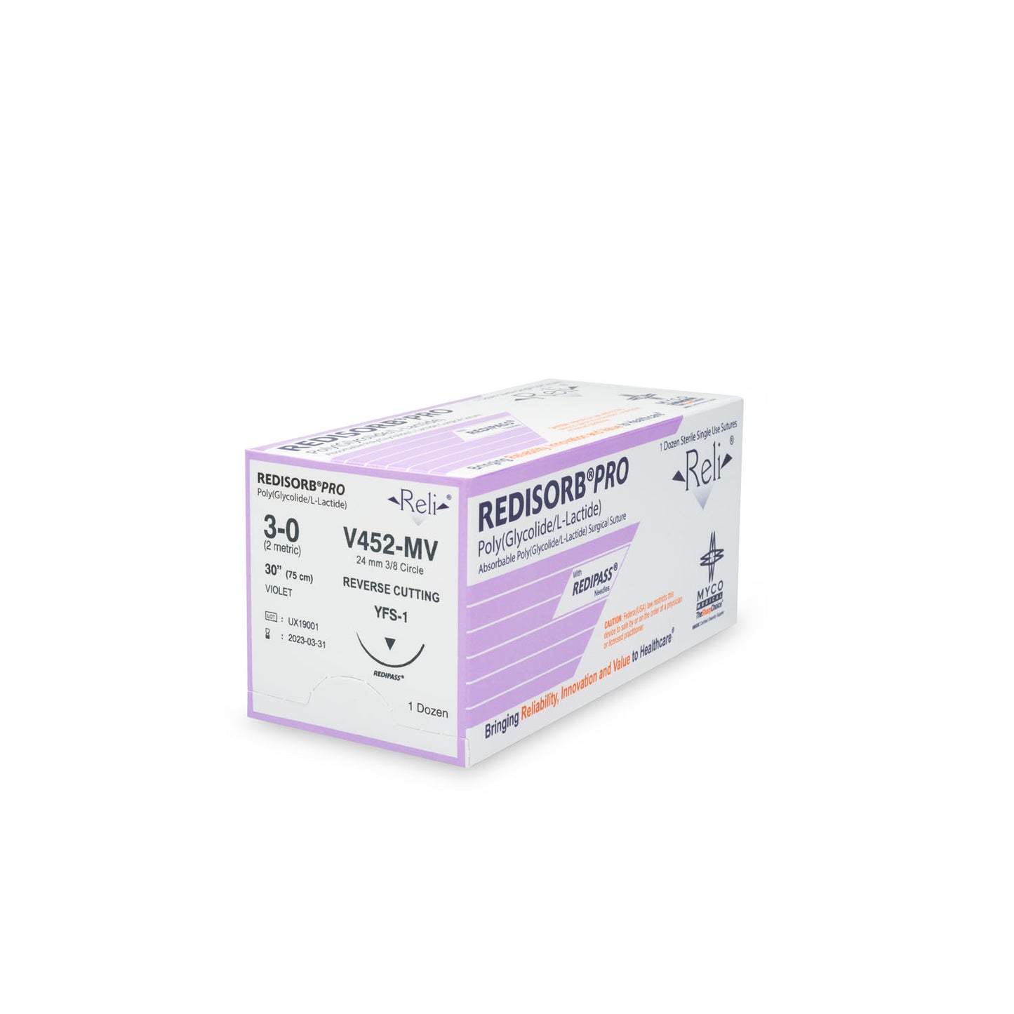 MYCO RELI PRO SUTURE, 12 per box