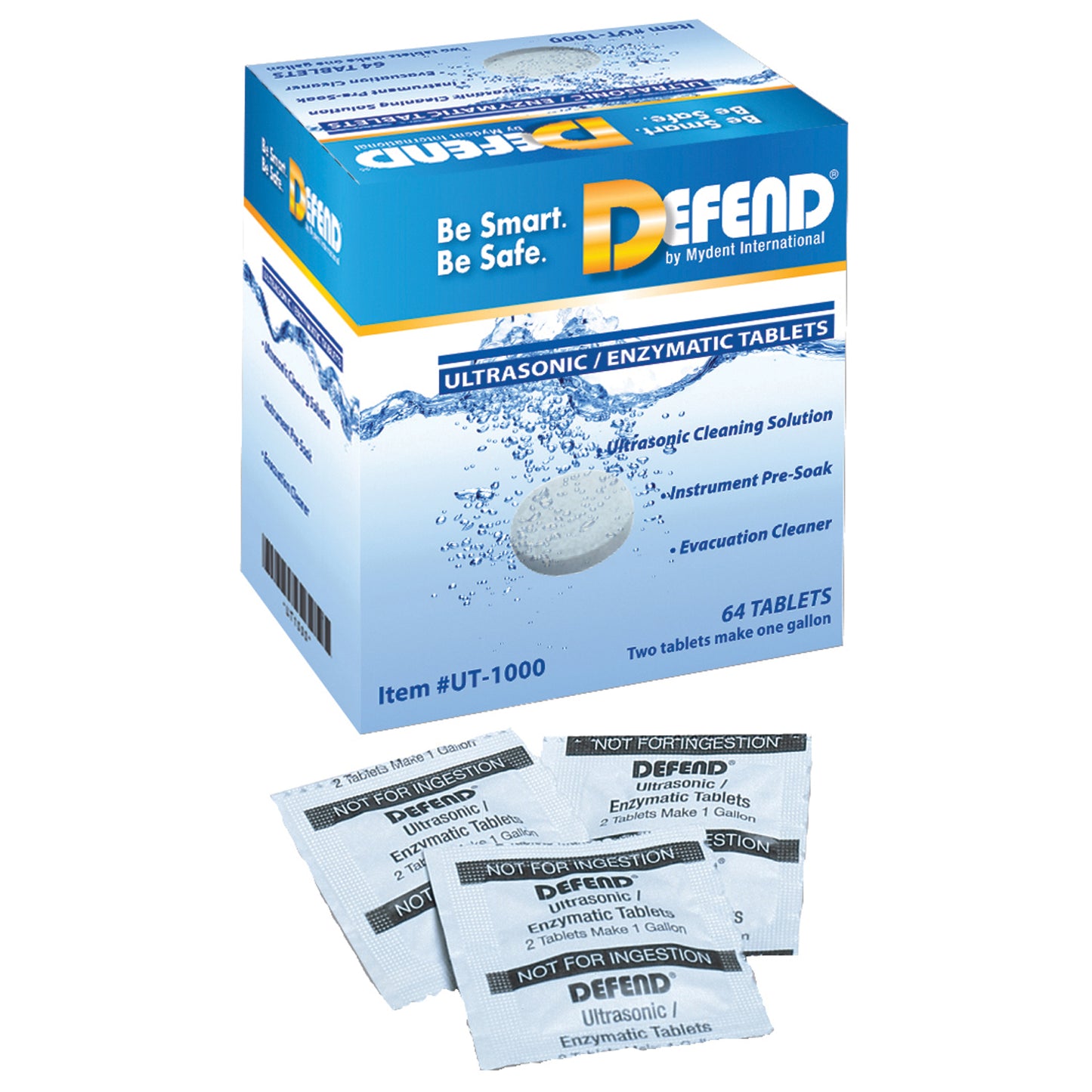 MYDENT DEFEND ULTRASONIC ENZYMATIC TABLETS, 64 per box