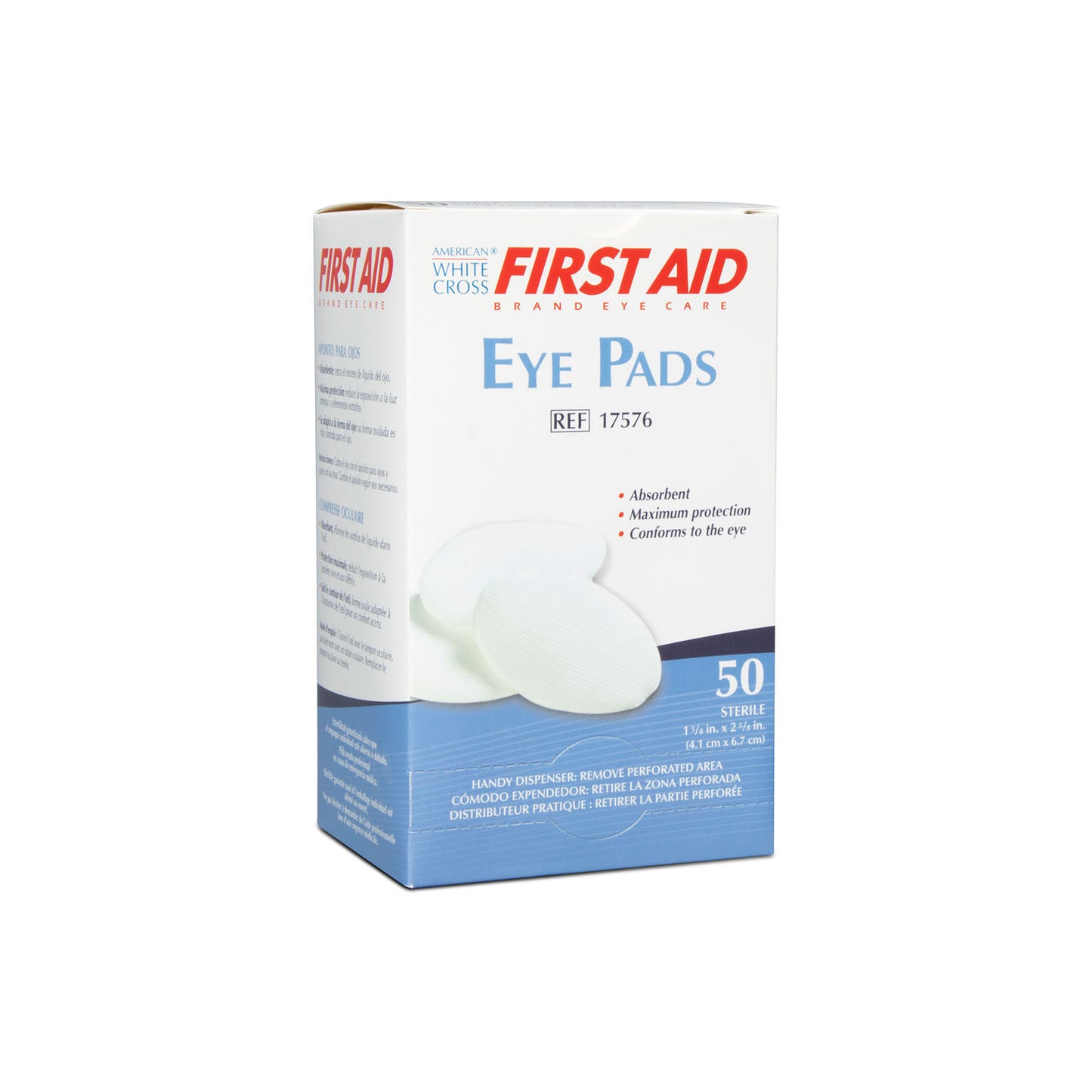 DUKAL OVAL EYE PADS, 1 per pack, 50 packs per box, 24 boxes per case