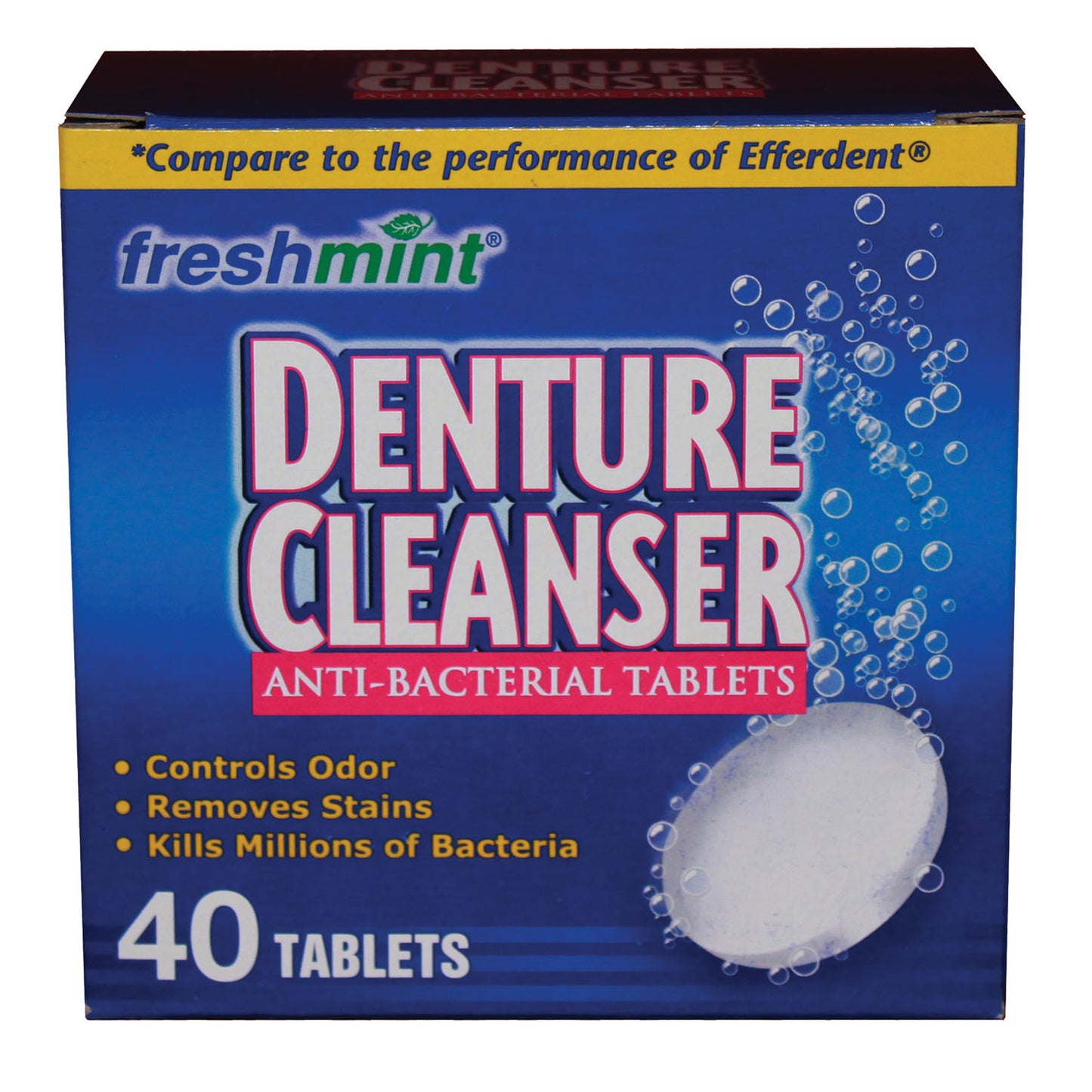 NEW WORLD IMPORTS FRESHMINT DENTURE TABLETS, 40 per box, 24 boxes per case