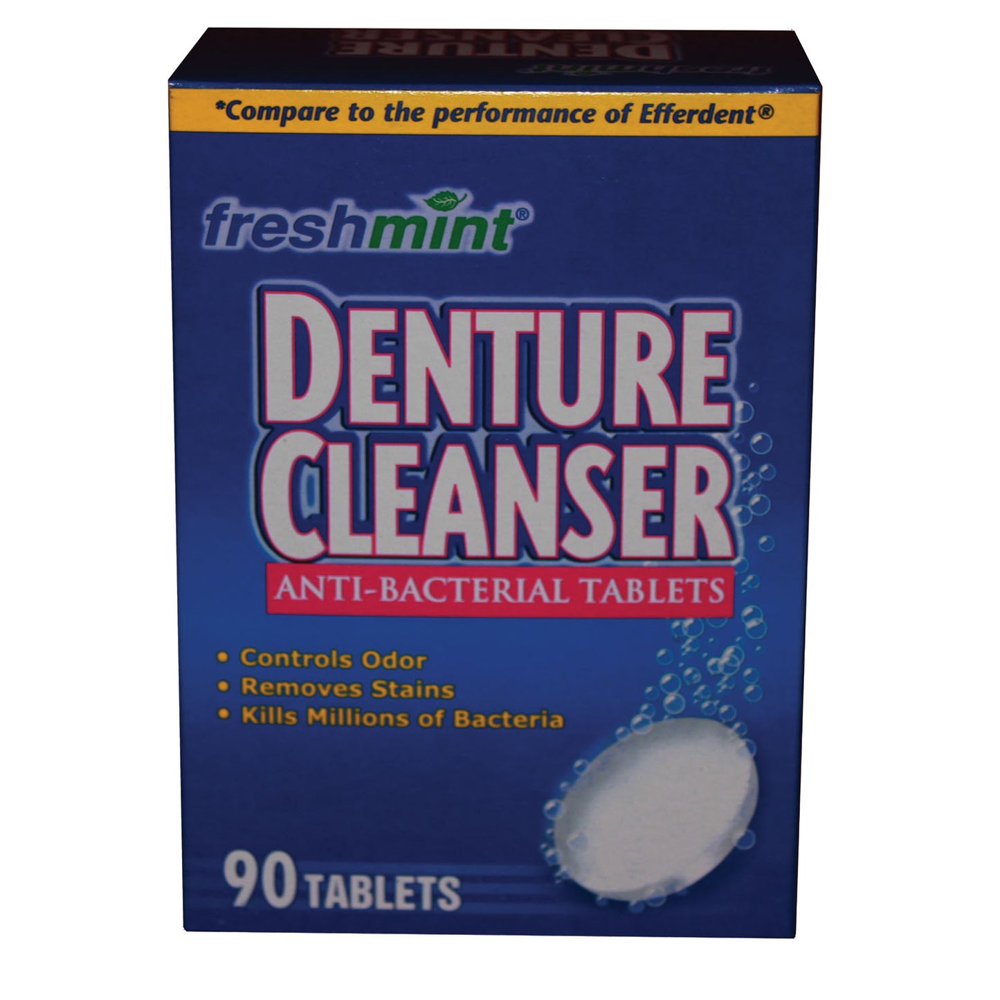 NEW WORLD IMPORTS FRESHMINT DENTURE TABLETS, 90 per box, 24 boxes per case