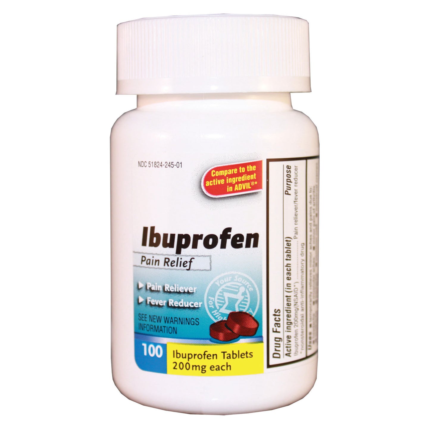 NEW WORLD IMPORTS CAREALL IBUPROFEN, 100 per bottle, 24 bottles per case
