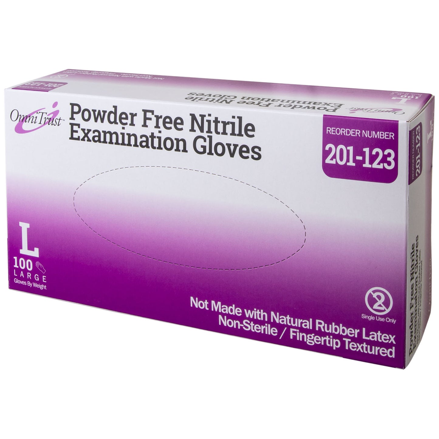 OMNI INTERNATIONAL OMNITRUST NITRILE POWDER FREE EXAMINATION GLOVE, 100 per box, 10 boxes per case