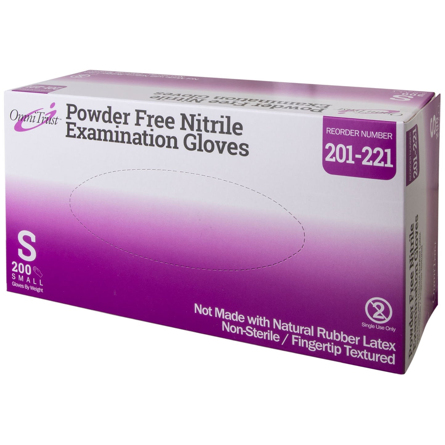 OMNI INTERNATIONAL OMNITRUST NITRILE POWDER FREE EXAMINATION GLOVE, 200 per box, 10 boxes per case