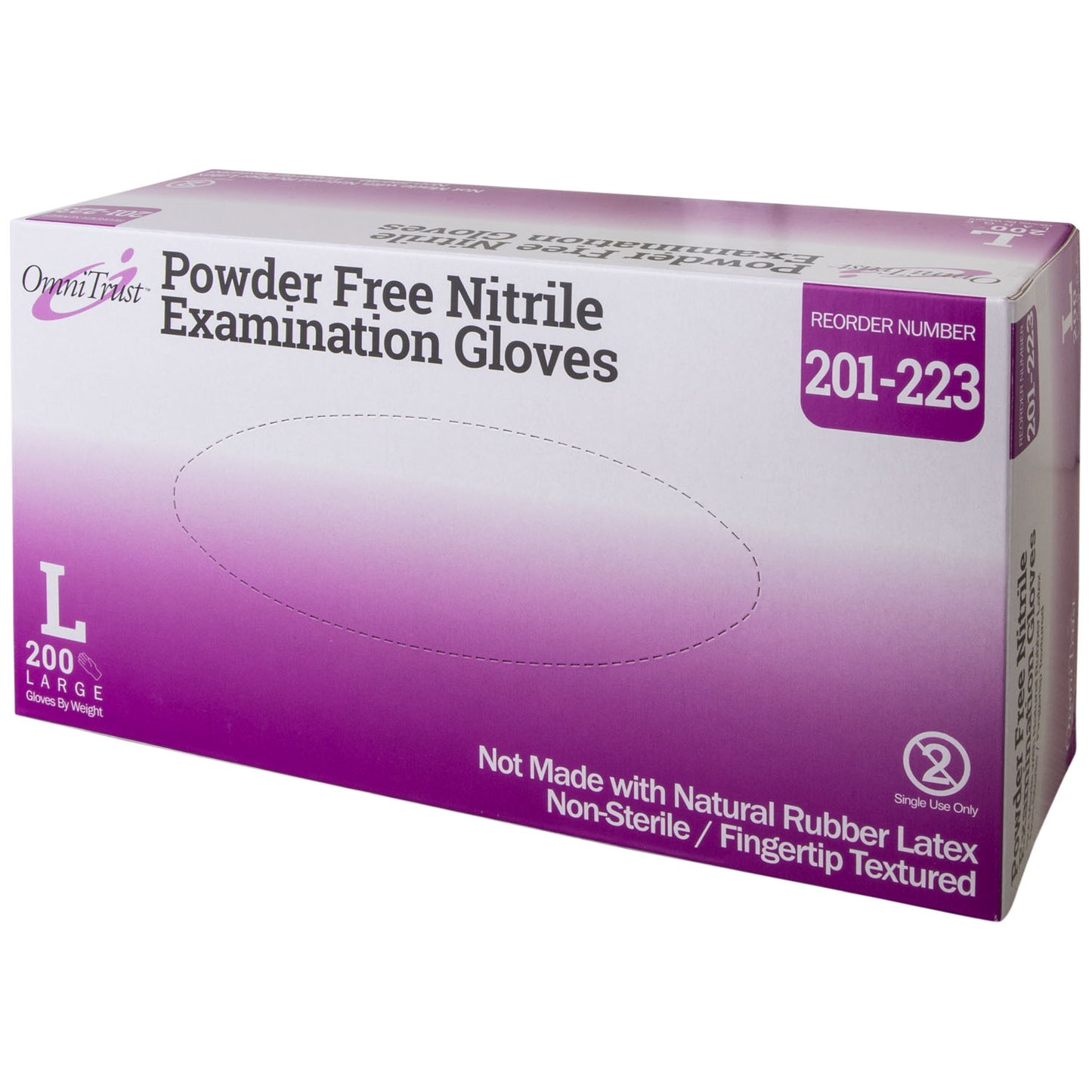 OMNI INTERNATIONAL OMNITRUST NITRILE POWDER FREE EXAMINATION GLOVE, 200 per box, 10 boxes per case