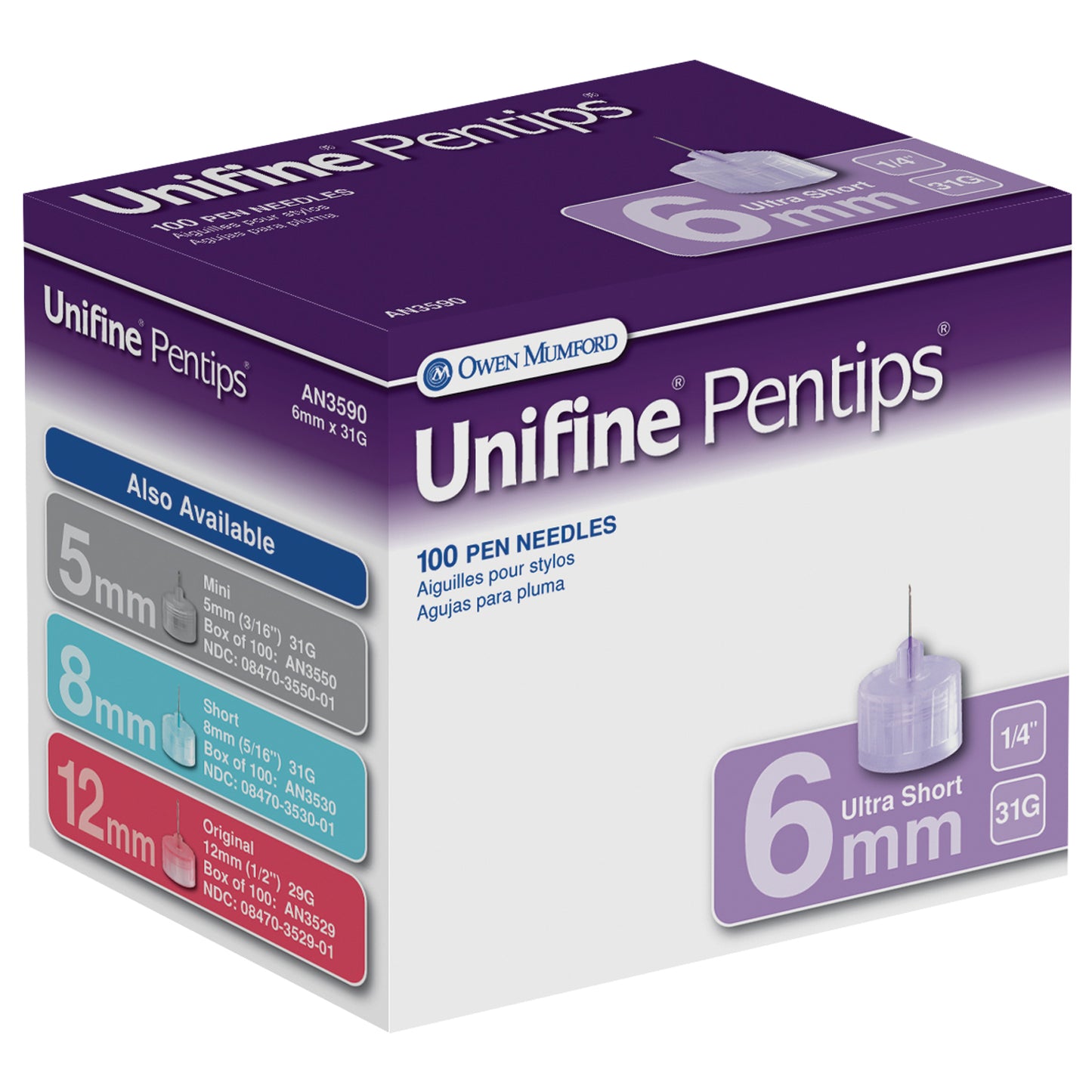OWEN MUMFORD UNIFINE PENTIPS, 100 per box