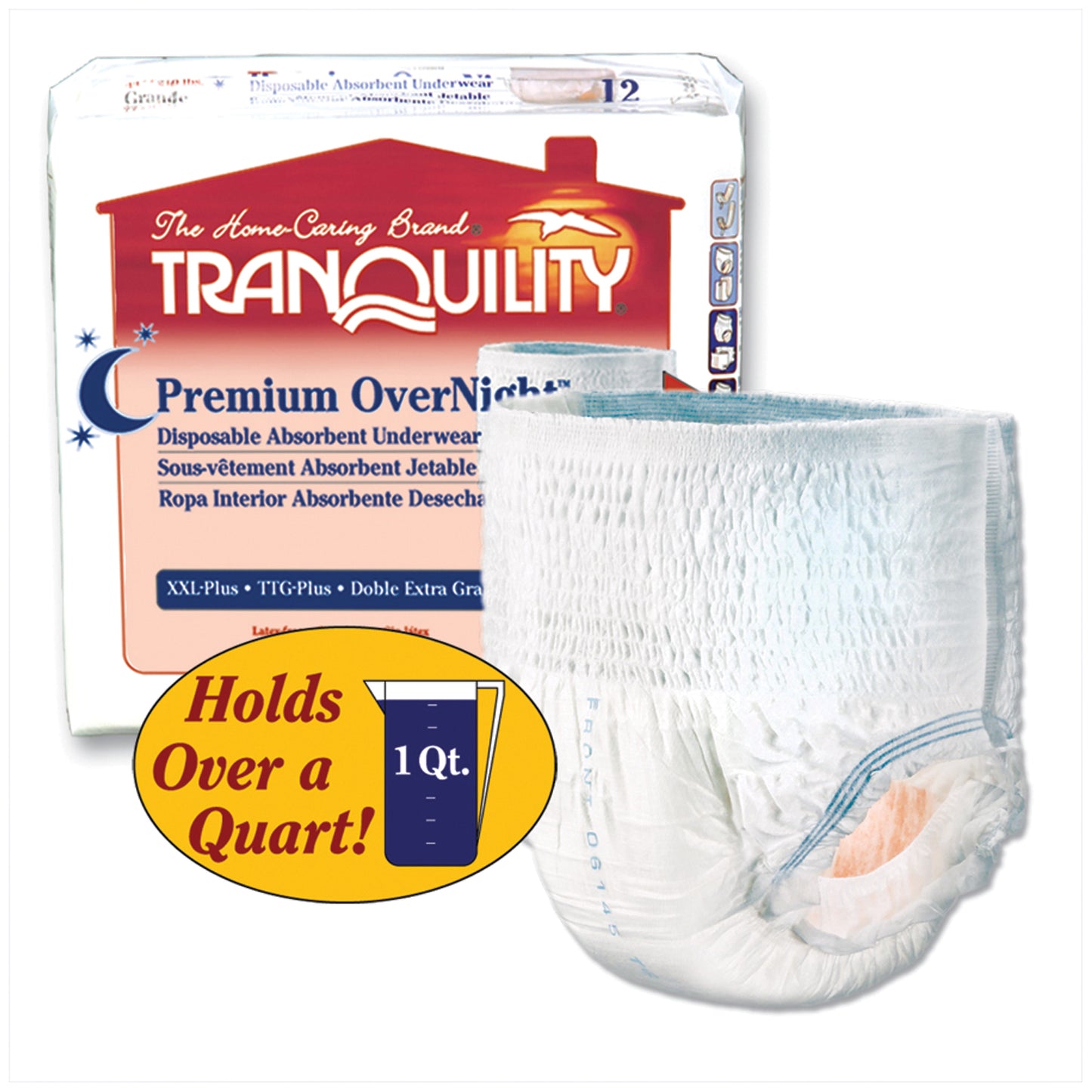 PRINCIPLE BUSINESS TRANQUILITY PREMIUM OVERNIGHT DISPOSABLE ABSORBENT UNDERWEAR