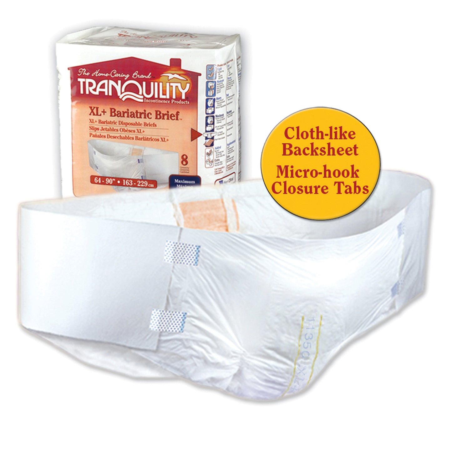 PRINCIPLE BUSINESS TRANQUILITY XL+ BARIATRIC BRIEFS, 8 per pack, 4 packs per case