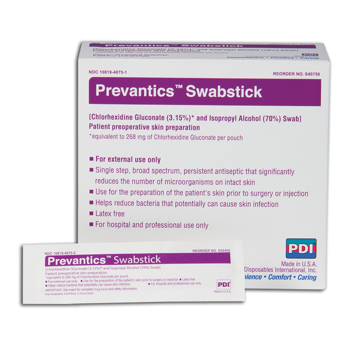 PDI PREVANTICS, 50 per box, 10 boxes per case