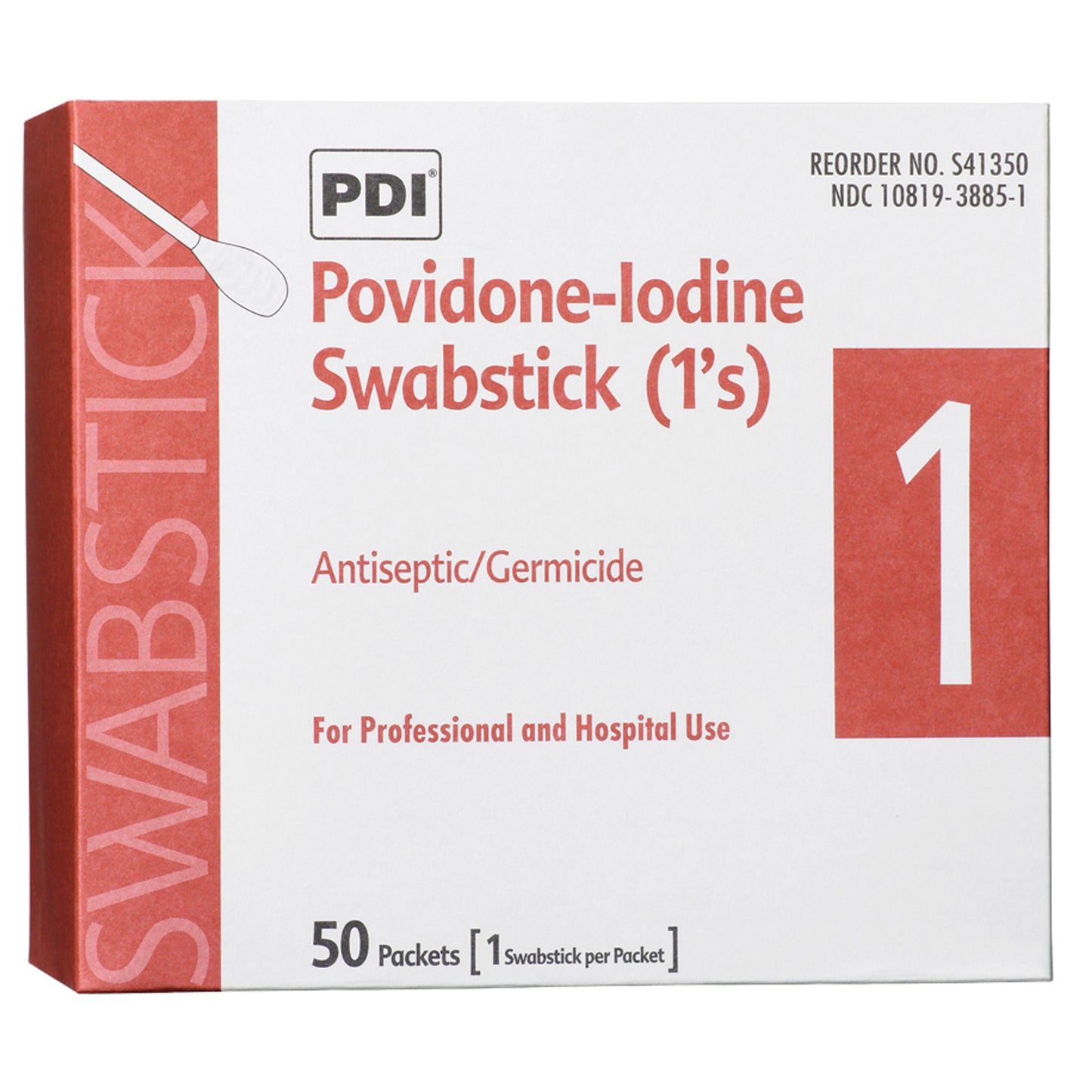 PDI PVP IODINE SWABSTICK, 1 per pack, 50 packs per box