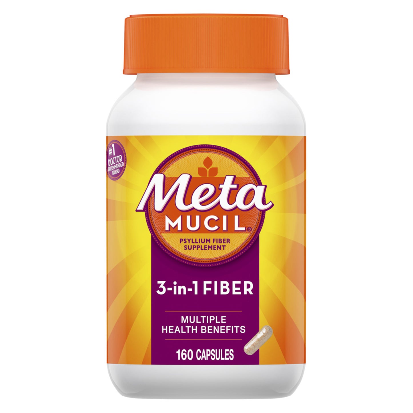 P&G DISTRIBUTING METAMUCIL PSYLLIUM FIBER SUPPLEMENT, 160 per bottle, 12 bottles per case