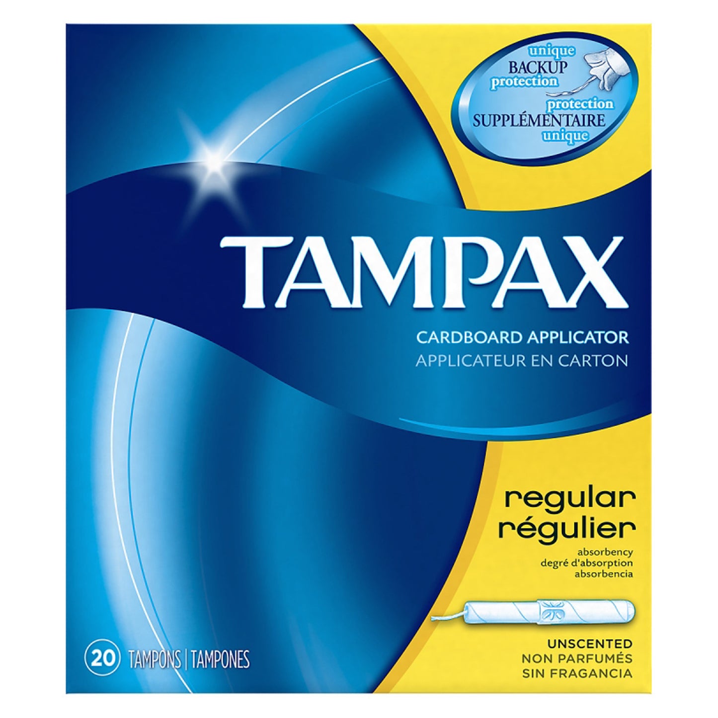 P&G DISTRIBUTING TAMPAX TAMPONS, 20 per box, 24 boxes per case