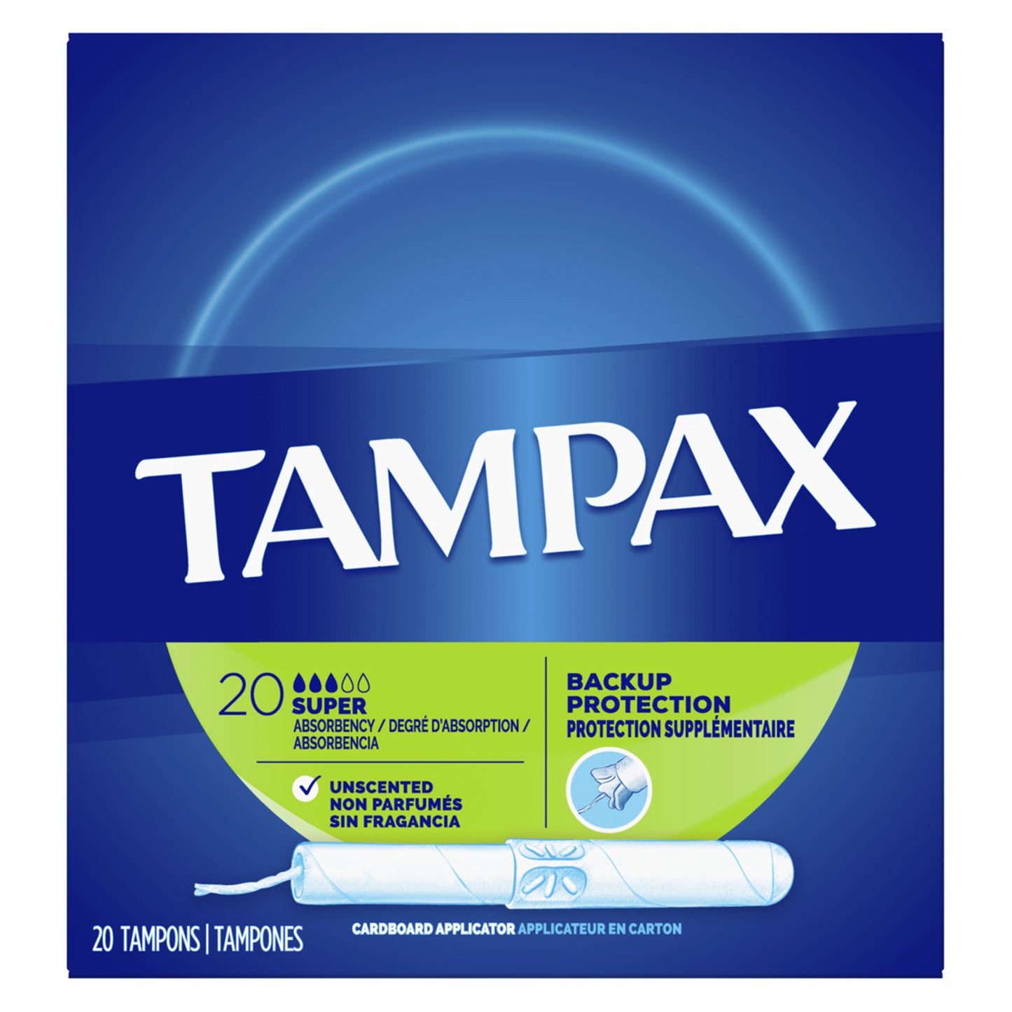 P&G DISTRIBUTING TAMPAX TAMPONS, 20 per box, 24 boxes per case