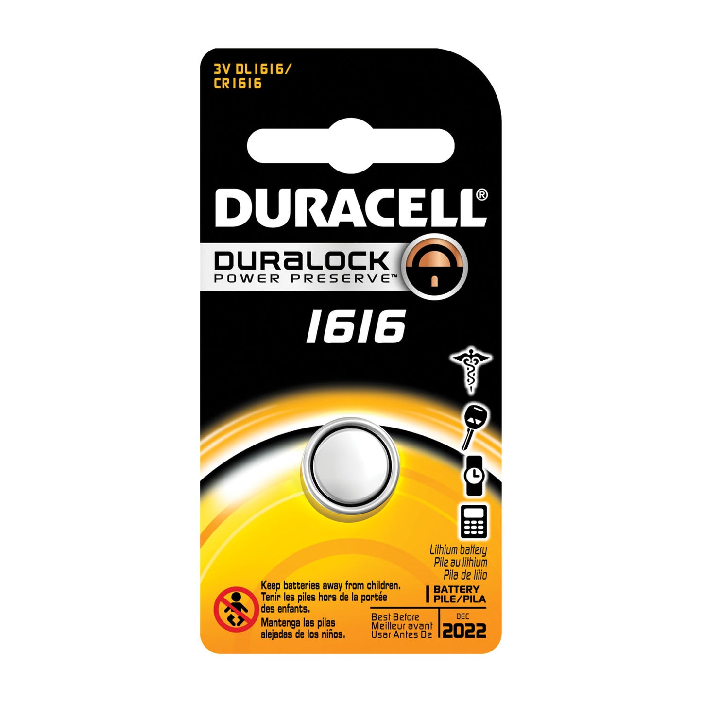 DURACELL ELECTRONIC WATCH BATTERY, 6 per box, 6 boxes per case