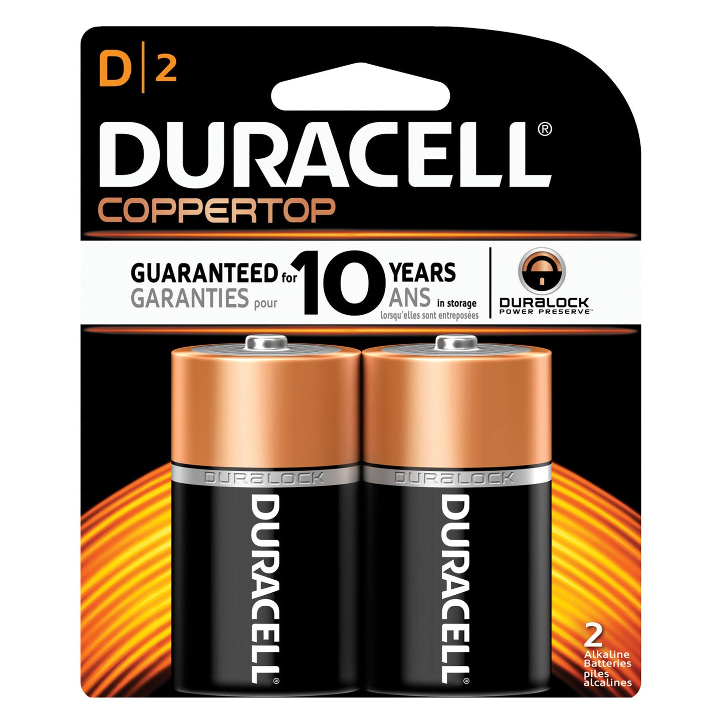 DURACELL COPPERTOP ALKALINE RETAIL BATTERY WITH DURALOCK POWER PRESERVE TECHNOLOGY, 6 packs per box, 8 boxes per case