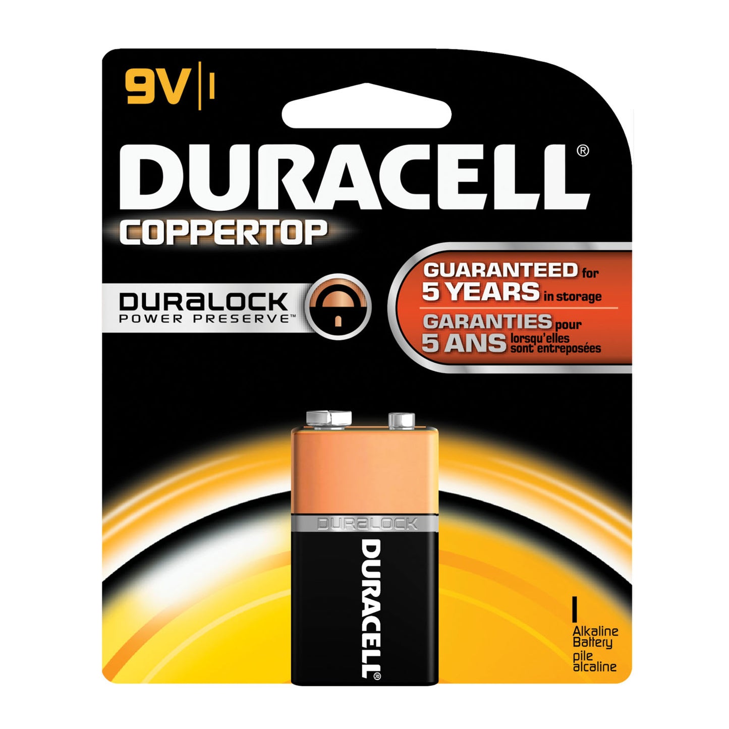 DURACELL COPPERTOP ALKALINE RETAIL BATTERY WITH DURALOCK POWER PRESERVE TECHNOLOGY, 12 per box, 4 boxes per case