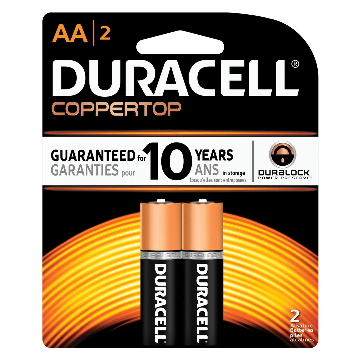 DURACELL COPPERTOP ALKALINE RETAIL BATTERY WITH DURALOCK POWER PRESERVE TECHNOLOGY, 18 packs per box, 3 boxes per case