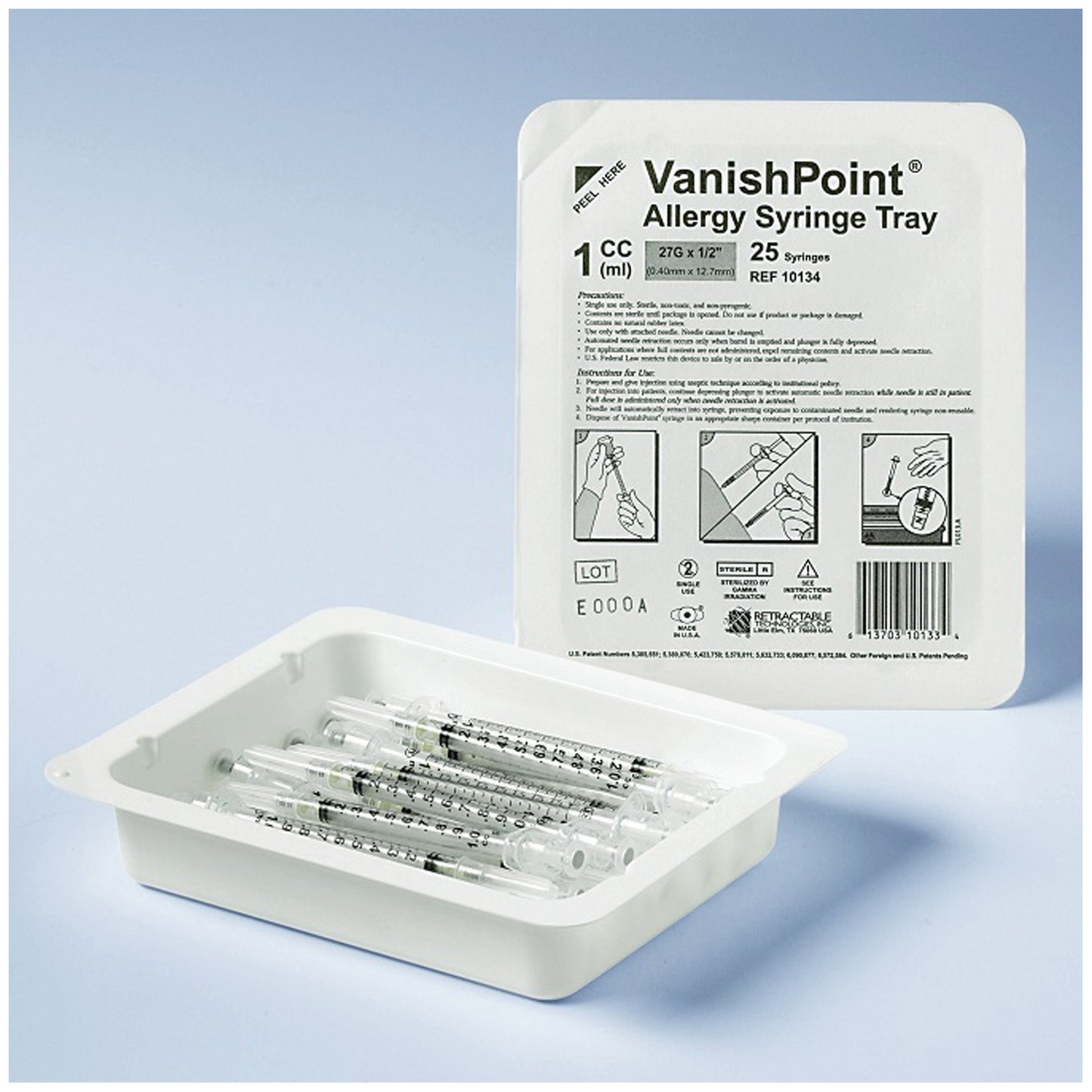 RETRACTABLE VANISHPOINT ALLERGY TRAY