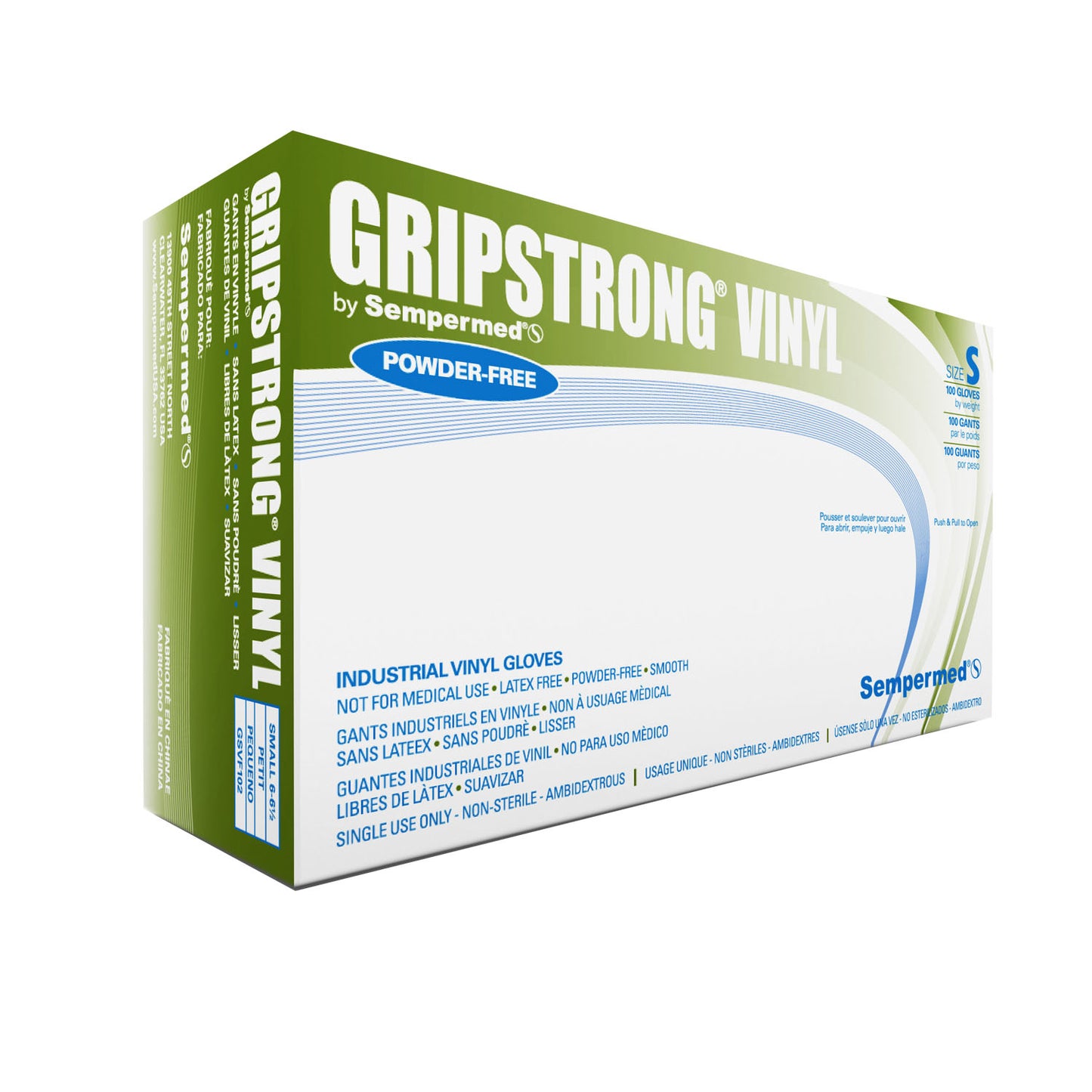 HARPS USA GRIPSTRONG VINYL GLOVES, 100 per box, 10 boxes per case