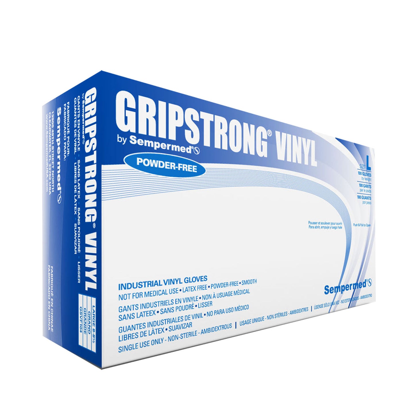 HARPS USA GRIPSTRONG VINYL GLOVES, 100 per box, 10 boxes per case