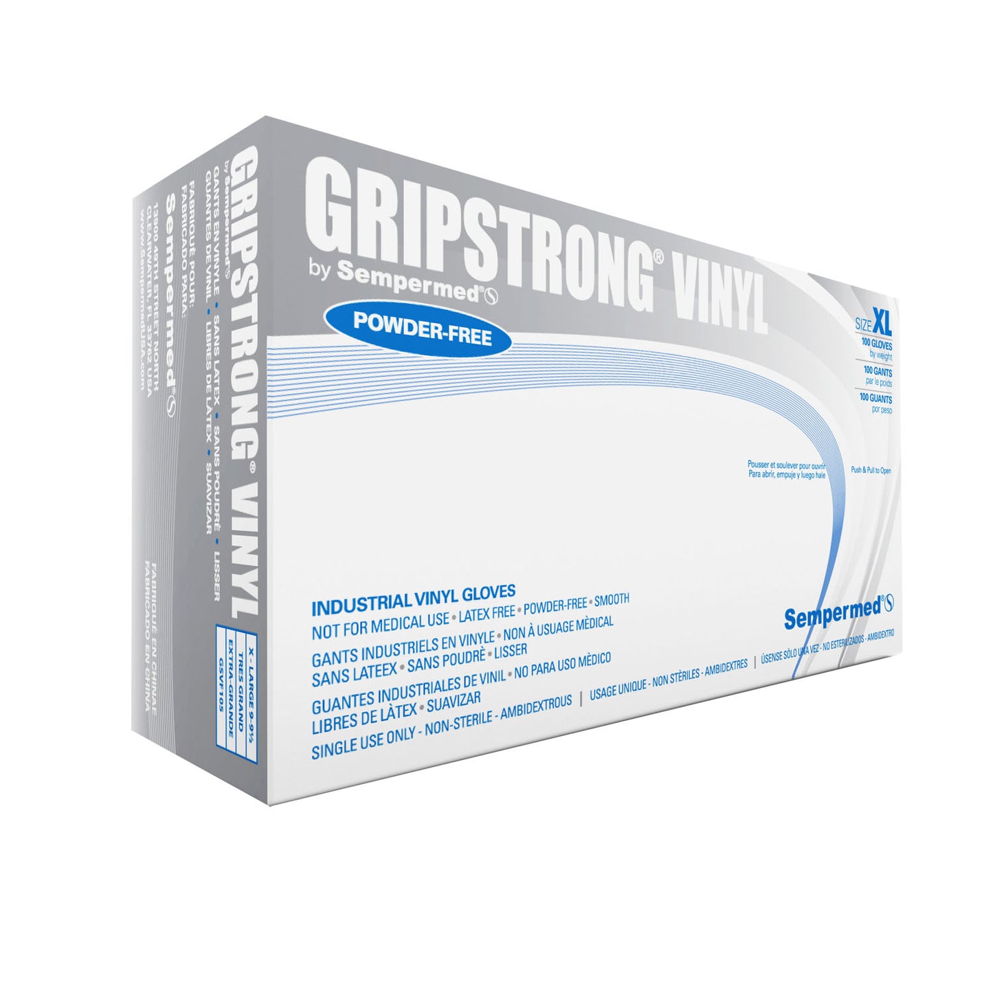 HARPS USA GRIPSTRONG VINYL GLOVES, 100 per box, 10 boxes per case