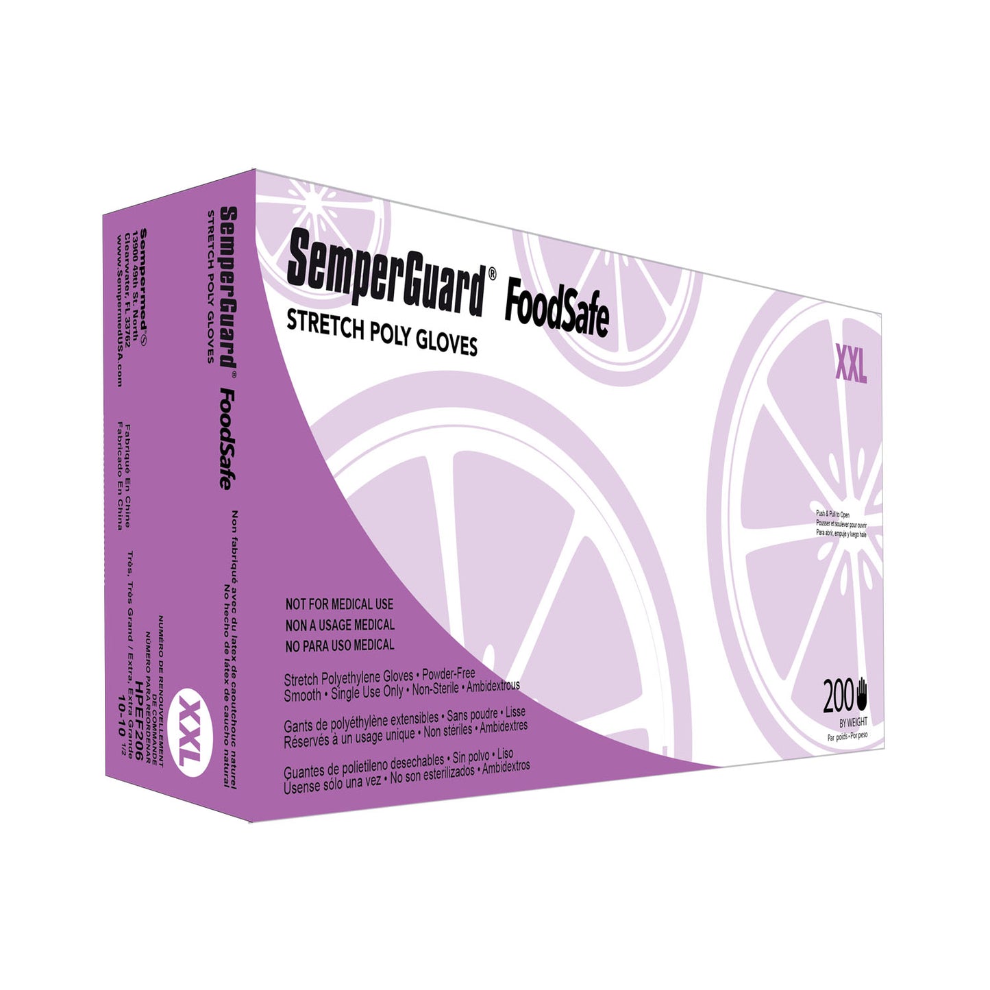 HARPS USA SEMPERGUARD FOODSAFE STRETCH POLY GLOVES, 200 per box, 10 boxes per case