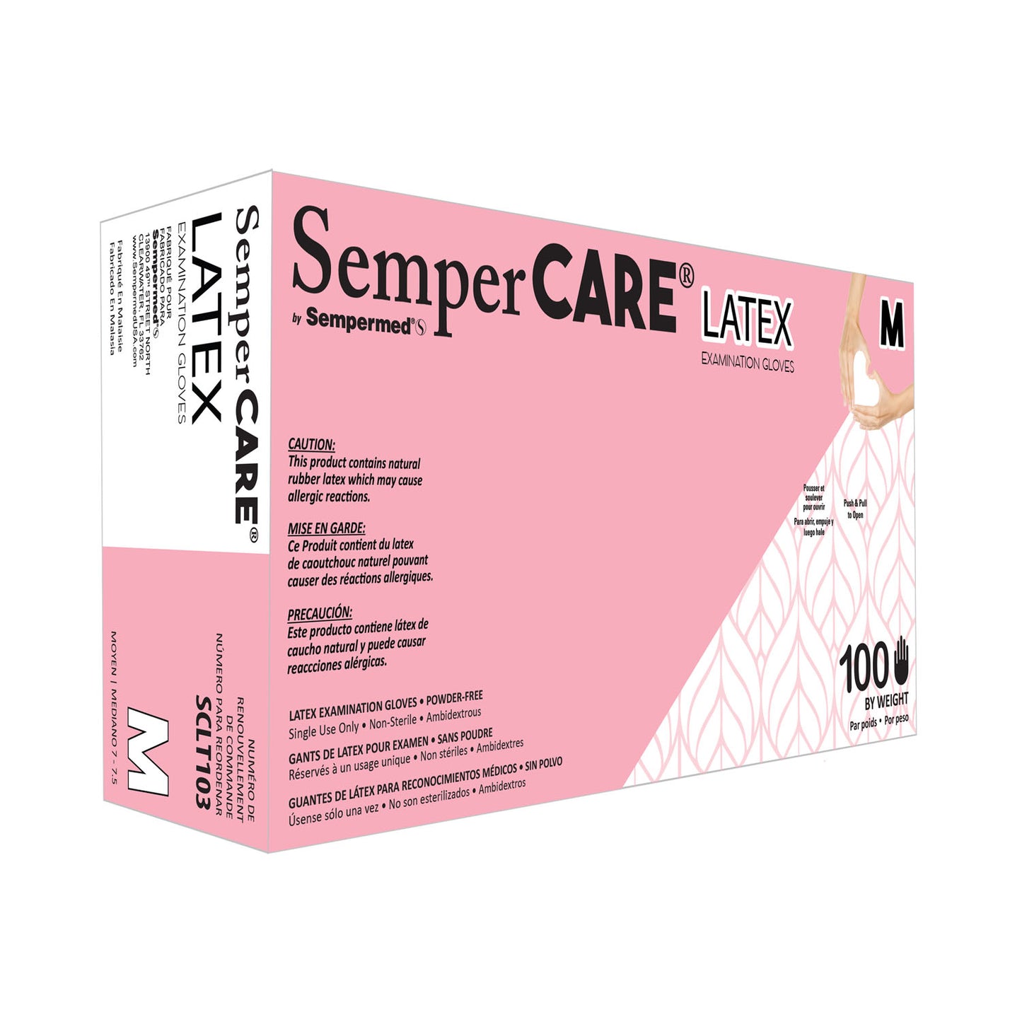 HARPS USA SEMPERCARE LATEX EXAM GLOVES - POWDER-FREE, 100 per box, 10 boxes per case