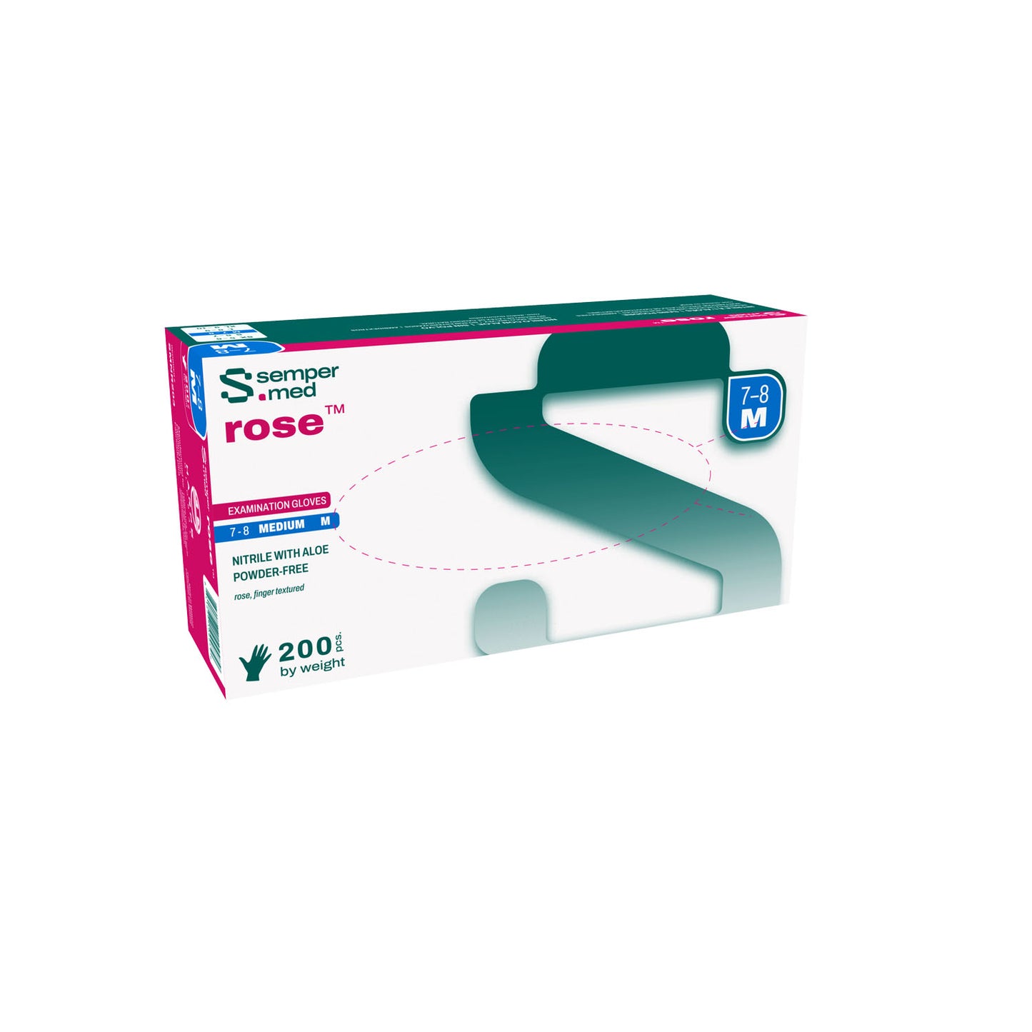 HARPS USA SEMPERMED ROSE NITRILE EXAM GLOVE, 200 per box, 10 boxes per case