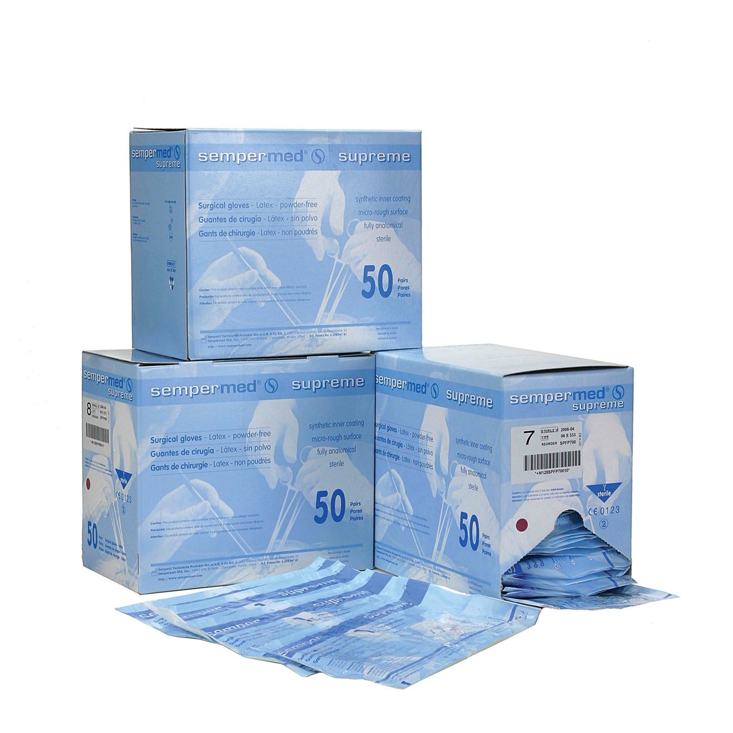 HARPS USA SUPREME LATEX POWDER FREE GLOVE, 50 pairs per box, 6 boxes per case