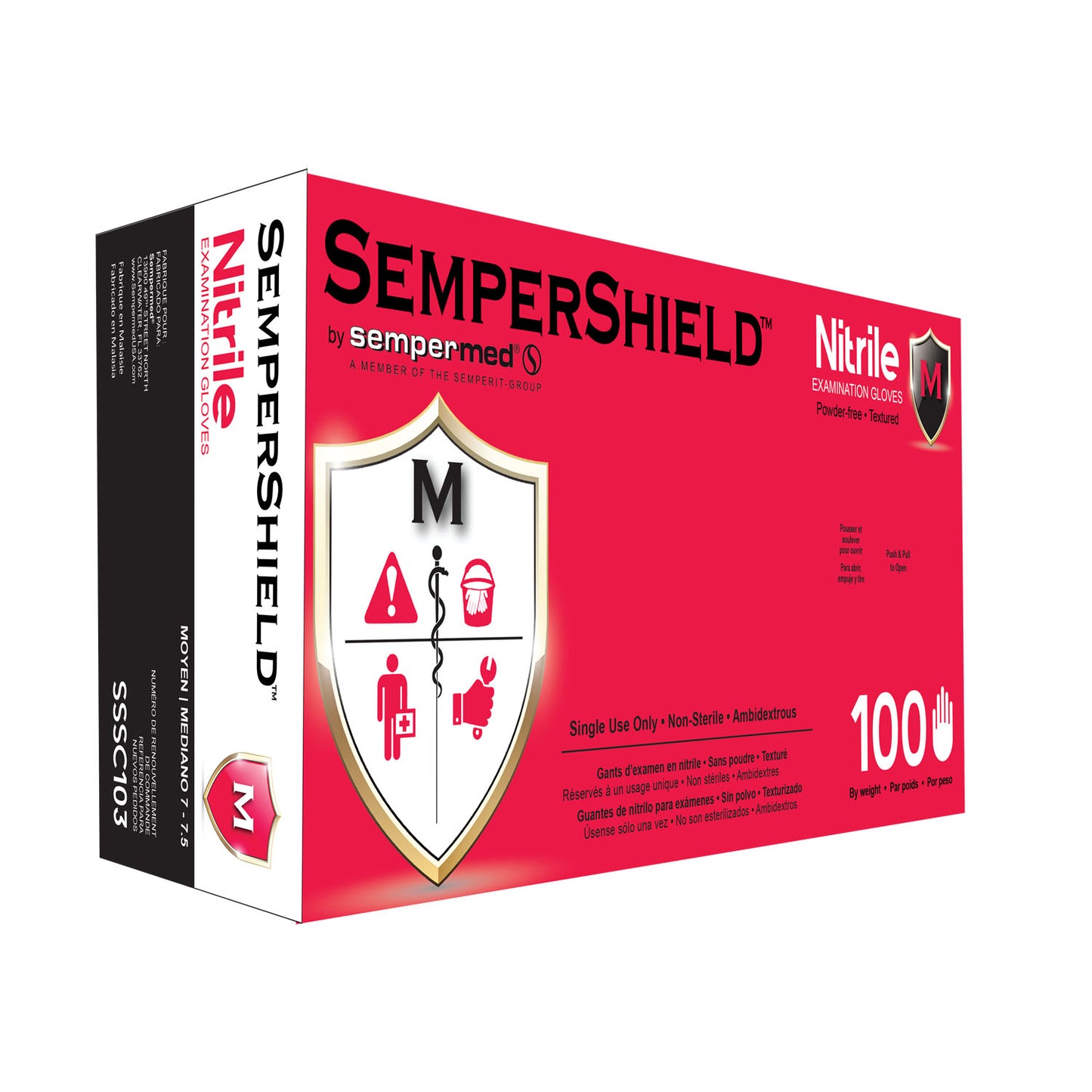 HARPS USA SEMPERSHIELD NITRILE EXAM GLOVE, 100 per box, 10 boxes per case