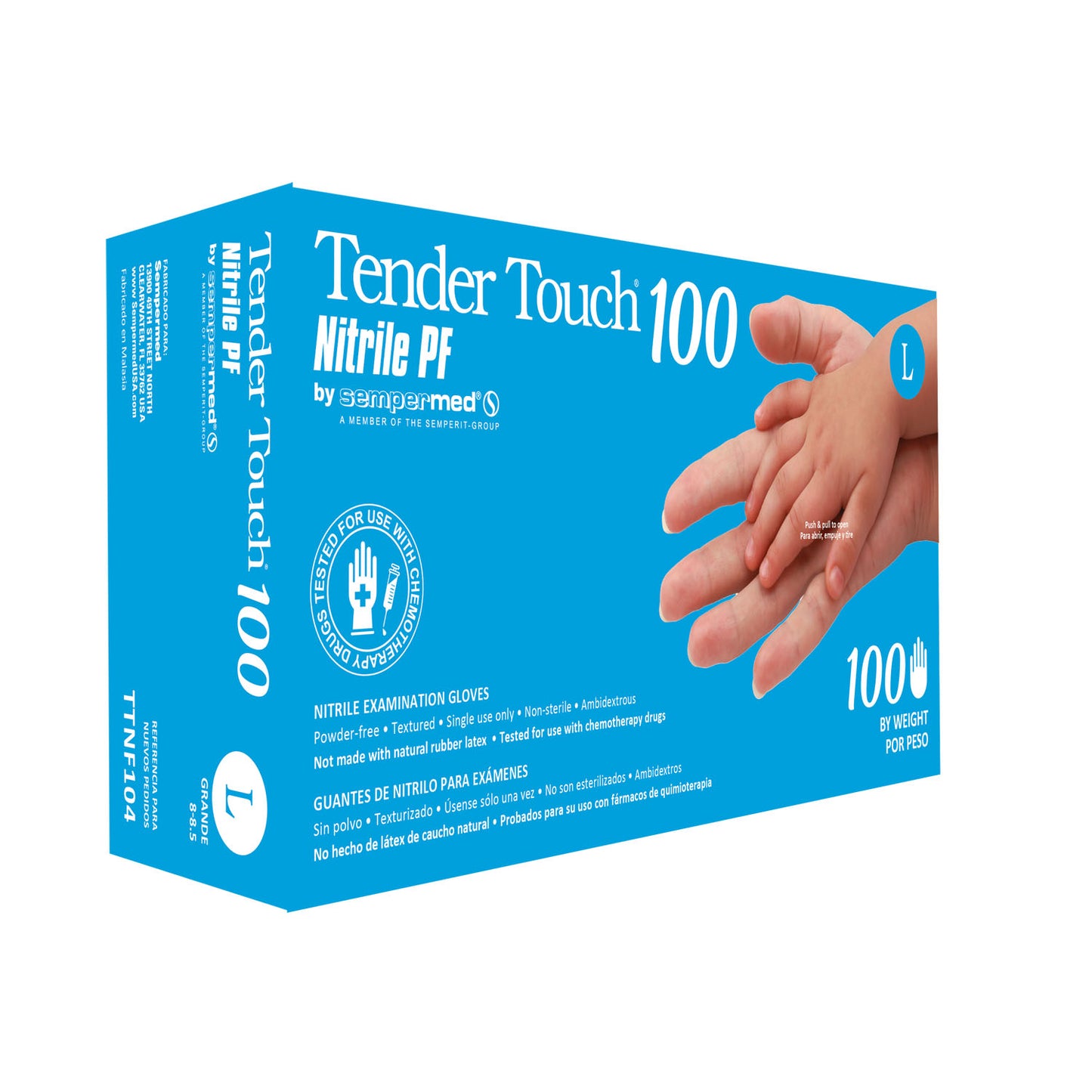 HARPS USA SEMPERCARE TENDER TOUCH NITRILE GLOVE, 100 per box, 10 boxes per case