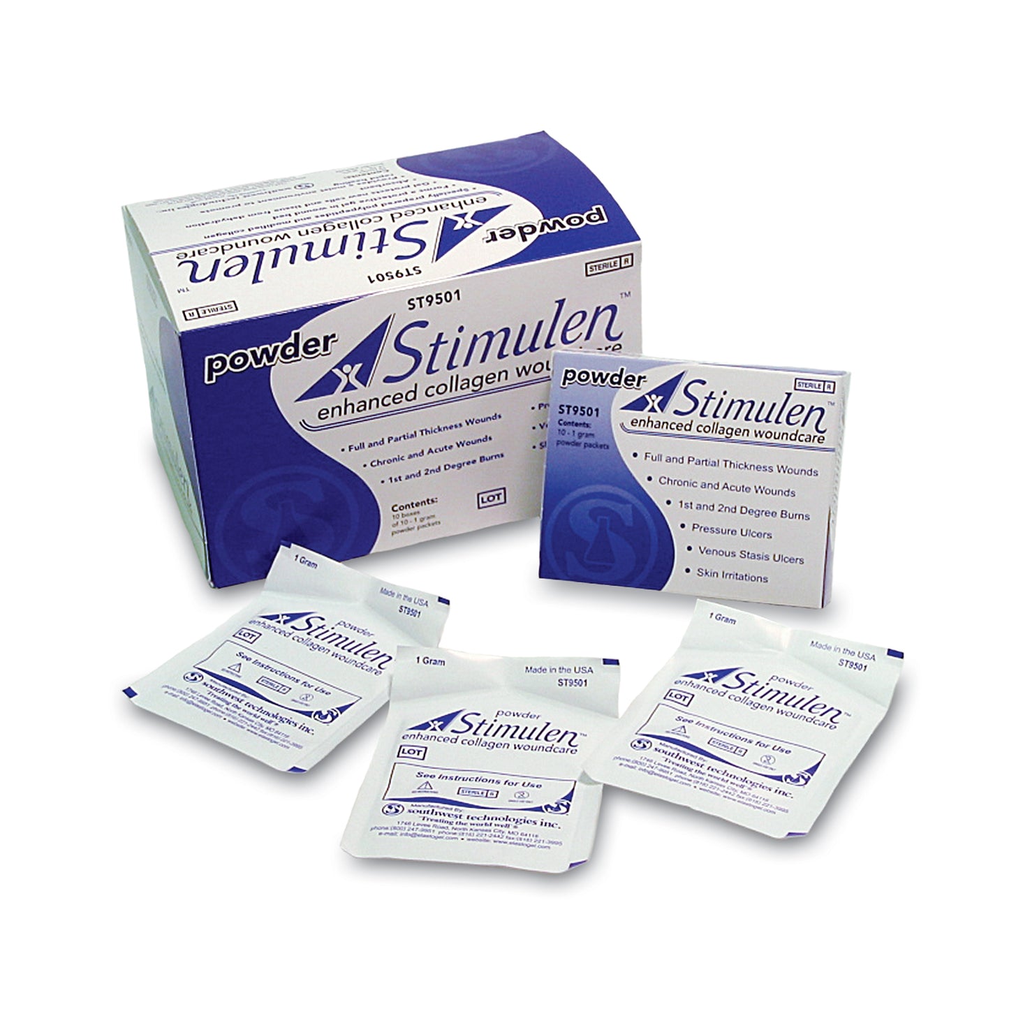 SOUTHWEST STIMULEN ENHANCED COLLAGEN WOUNDCARE-POWDER, 10 packs per box