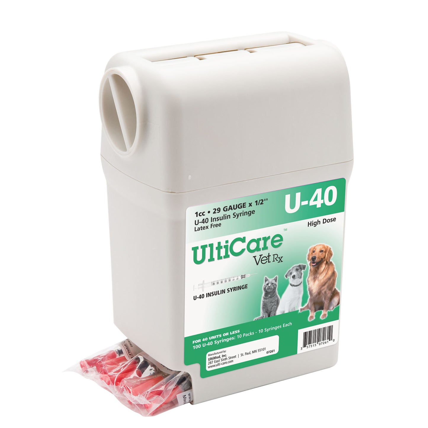 ULTIMED ULTRICARE VETRX DIABETES CARE INSULIN SYRINGES, 100 per box