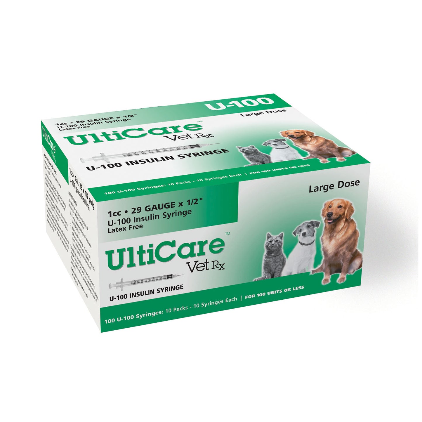 ULTIMED ULTRICARE VETRX DIABETES CARE INSULIN SYRINGES, 100 per box
