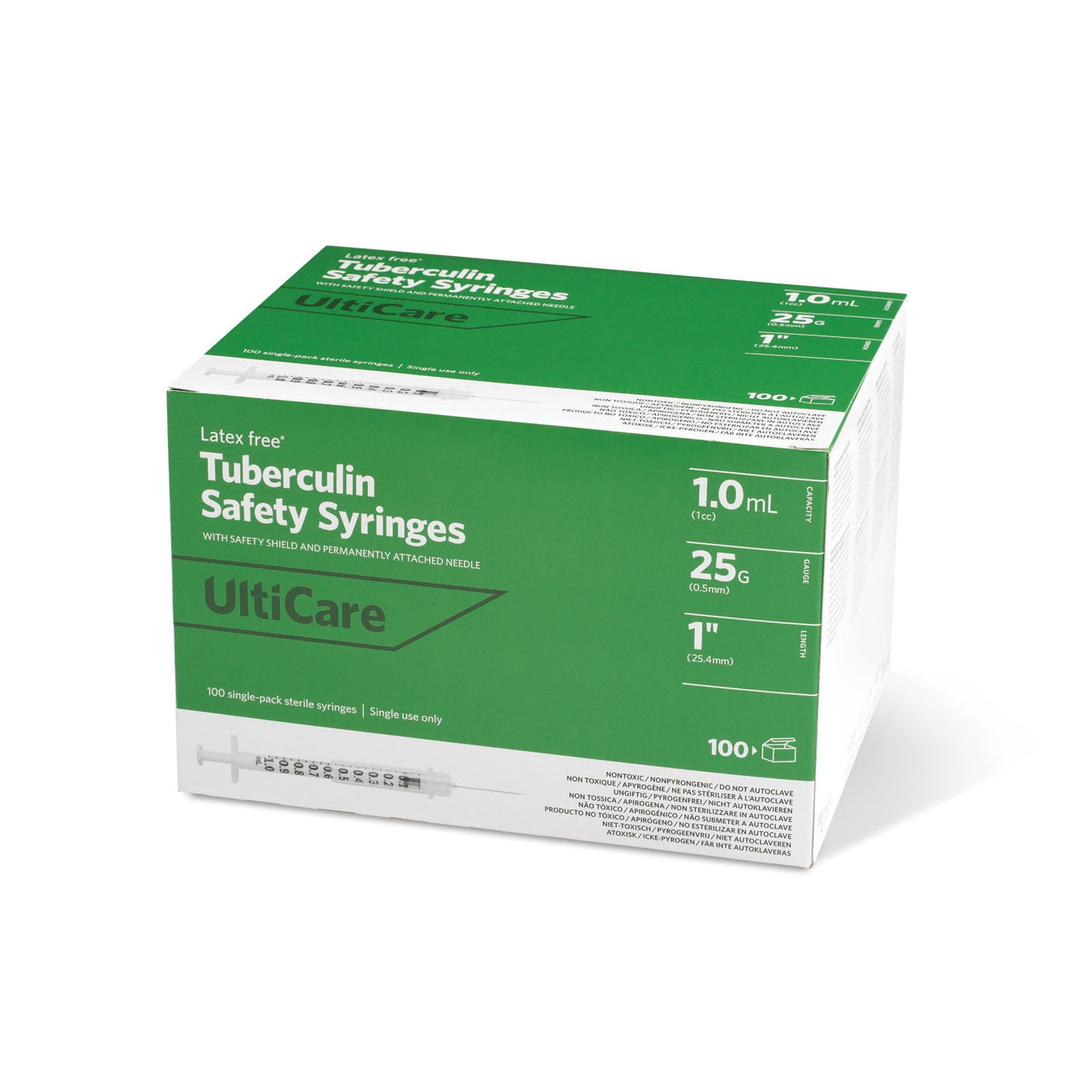 ULTIMED ULTICARE TUBERCULIN SAFETY SYRINGES, 100 per box
