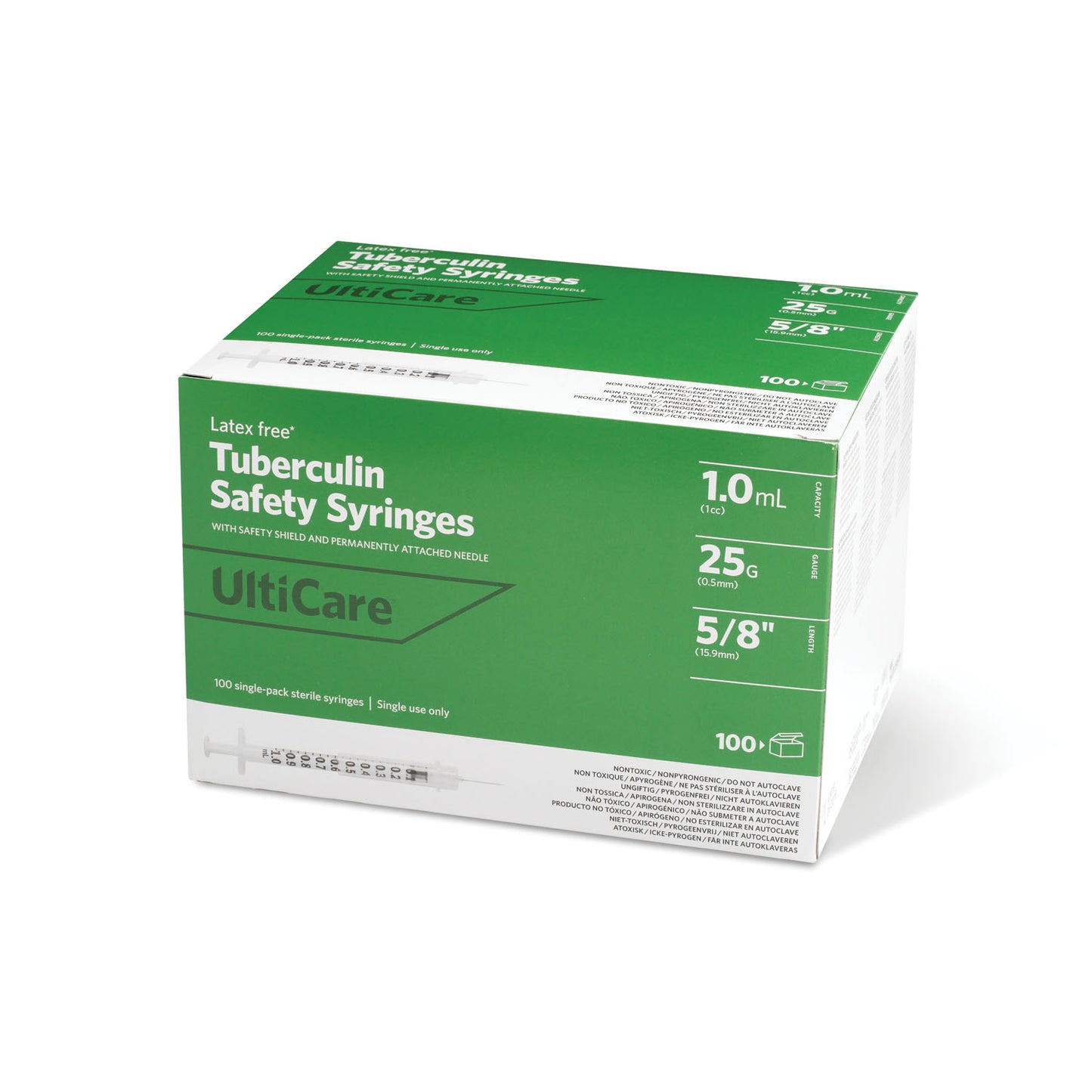 ULTIMED ULTICARE TUBERCULIN SAFETY SYRINGES, 100 per box